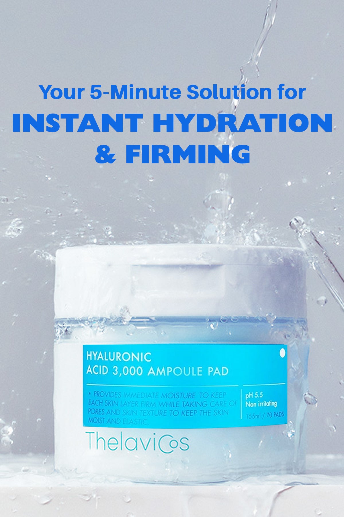 Thelavicos Hyaluronic Acid 3,000 Ampoule Pad 155ml/70pads