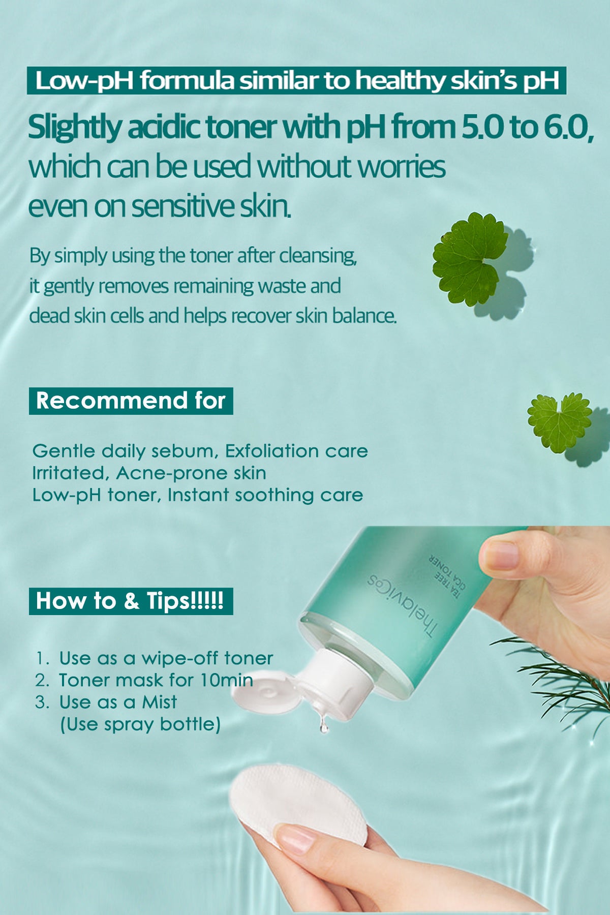 Thelavicos Tea Tree Cica 80 Toner 300ml/10.14 fl.oz | Your Daily pH-Balanced Ritual for Soothed, Clear Skin