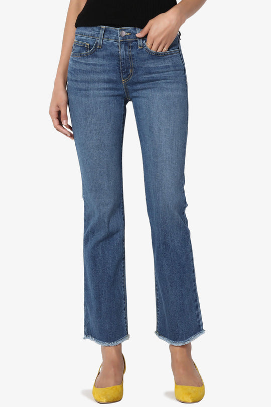 Raidha Mid Rise Crop Bootcut Jeans