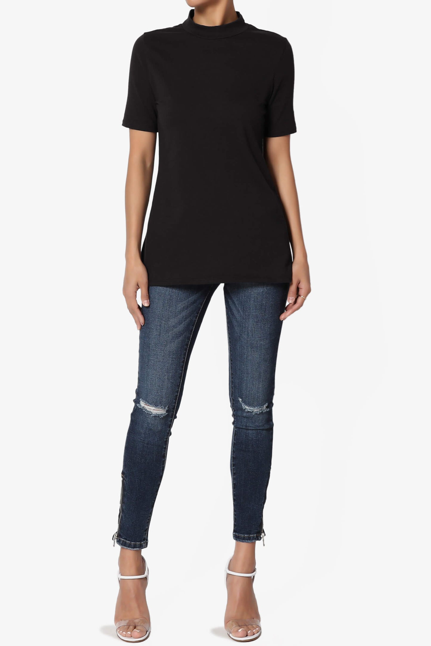 Kahiko Mock Neck Short Sleeve Tee