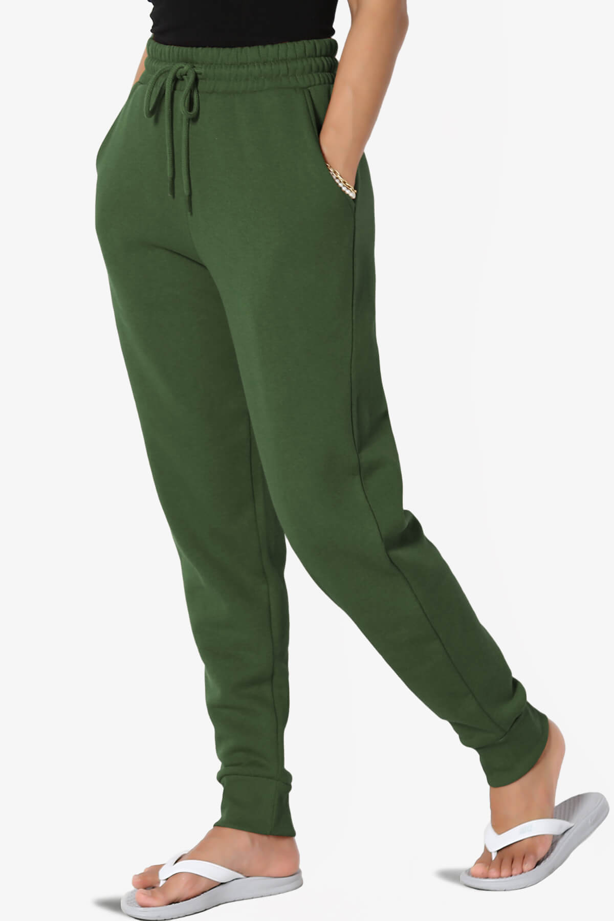 Tove Drawstring Jogger Sweatpants ARMY GREEN_3