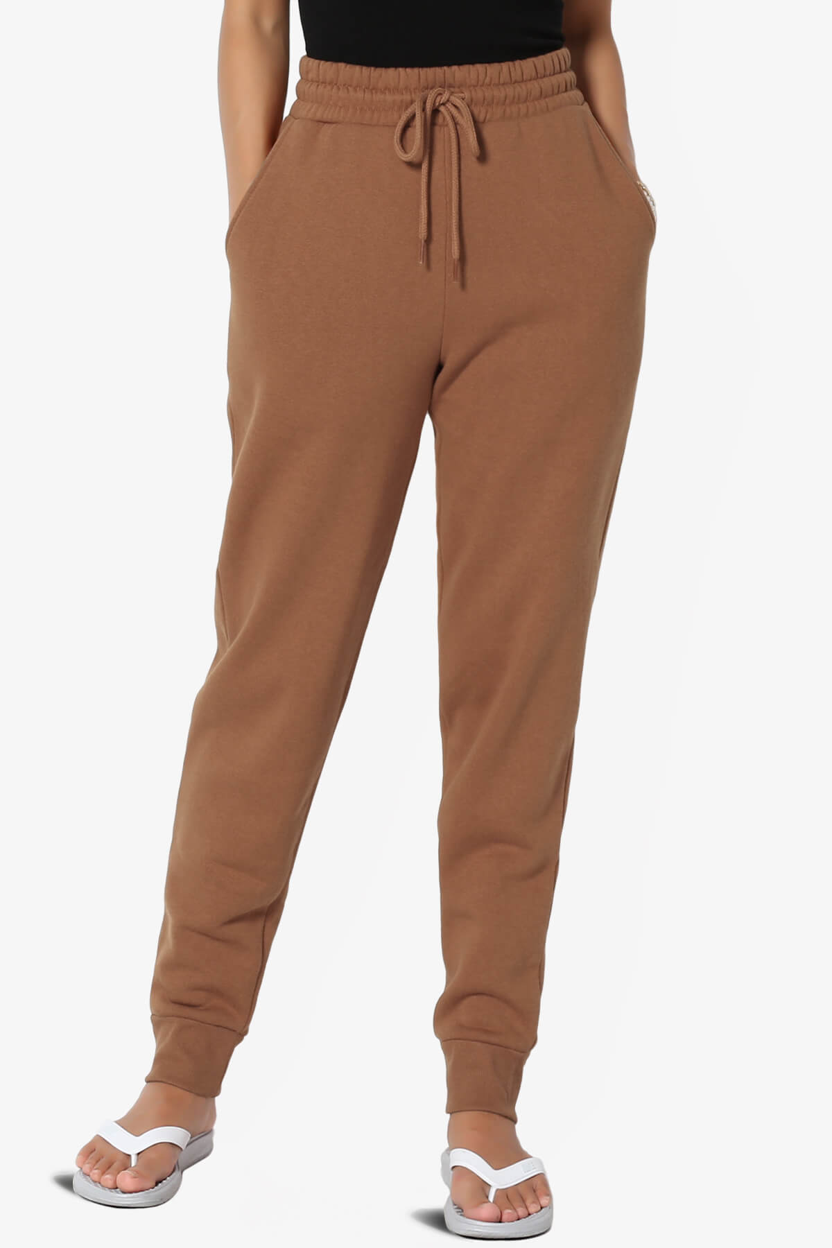Tove Drawstring Jogger Sweatpants DARK CAMEL_1