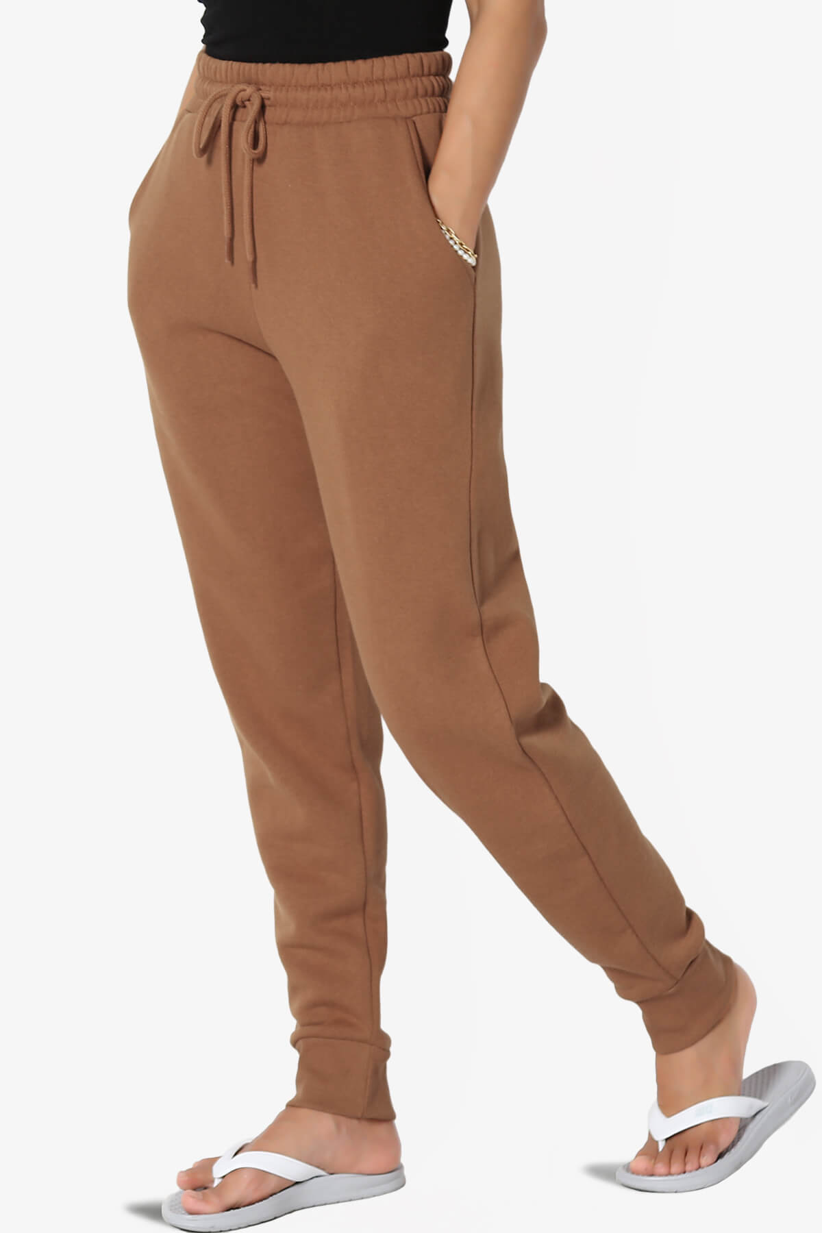 Tove Drawstring Jogger Sweatpants DARK CAMEL_3