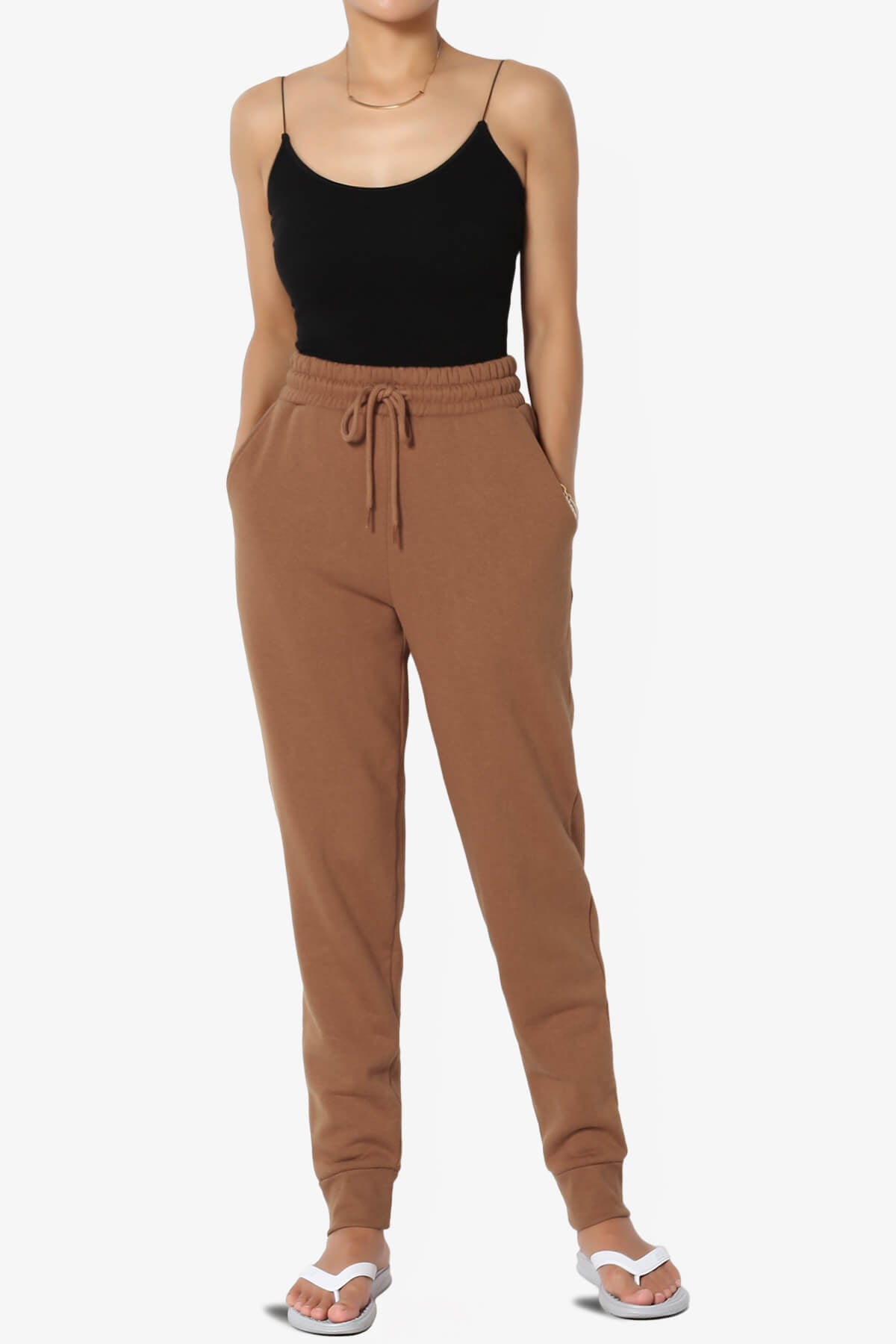 Tove Drawstring Jogger Sweatpants DARK CAMEL_6