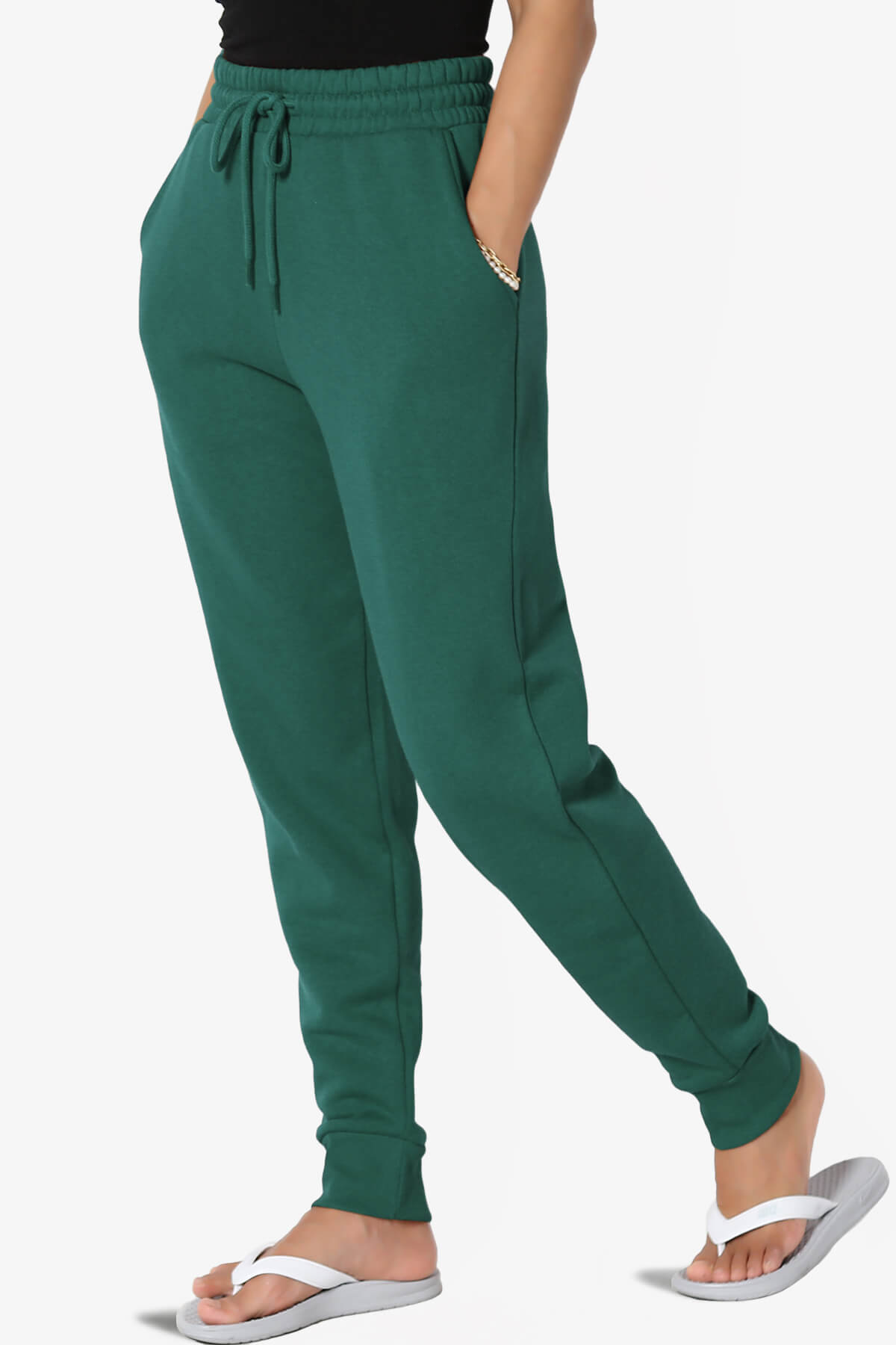 Tove Drawstring Jogger Sweatpants DEEP GREEN_3