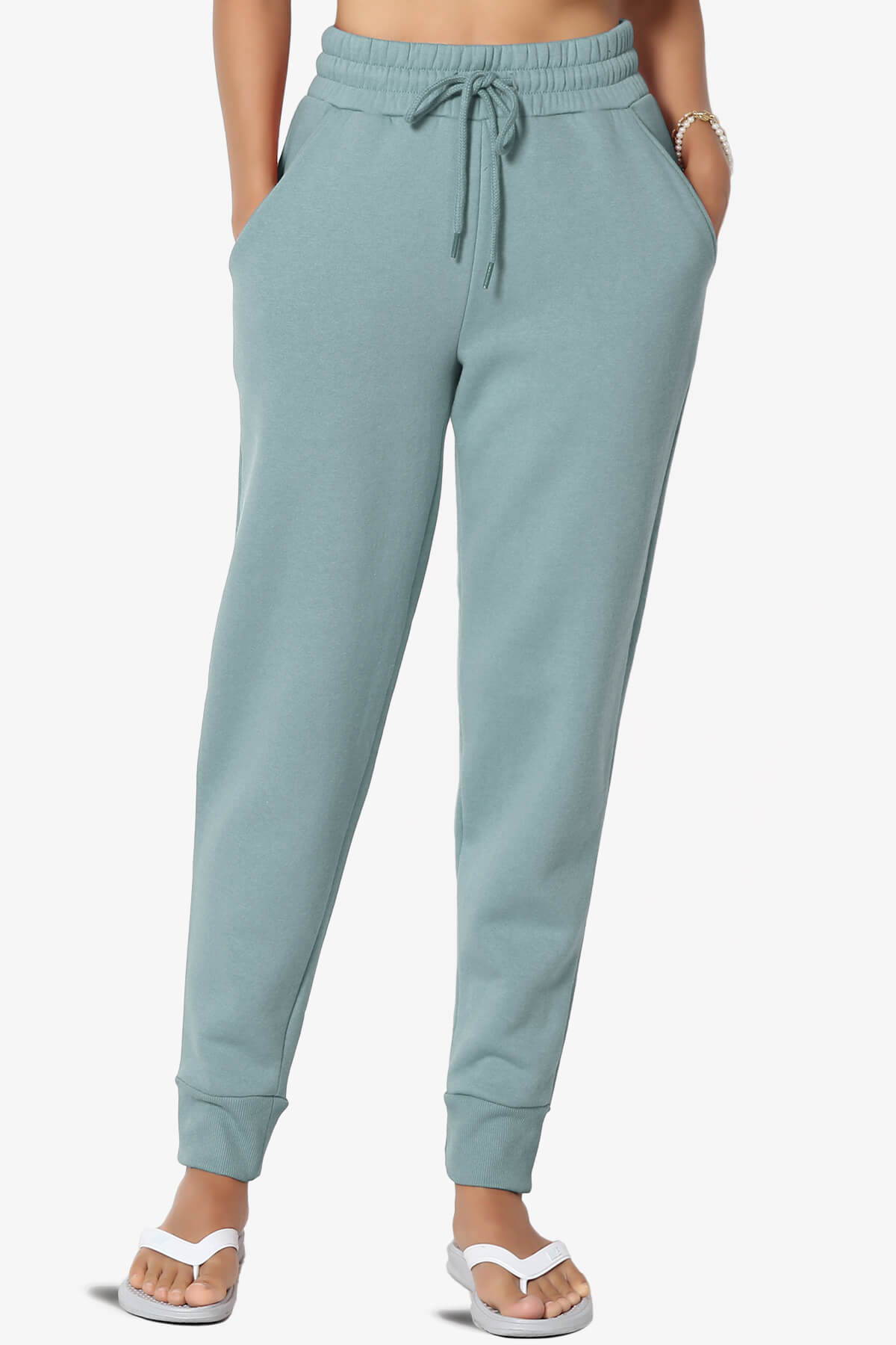 Tove Drawstring Jogger Sweatpants DUSTY BLUE_1