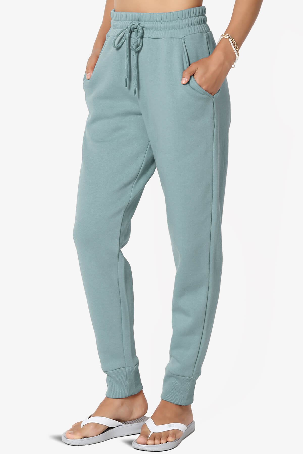 Tove Drawstring Jogger Sweatpants DUSTY BLUE_3