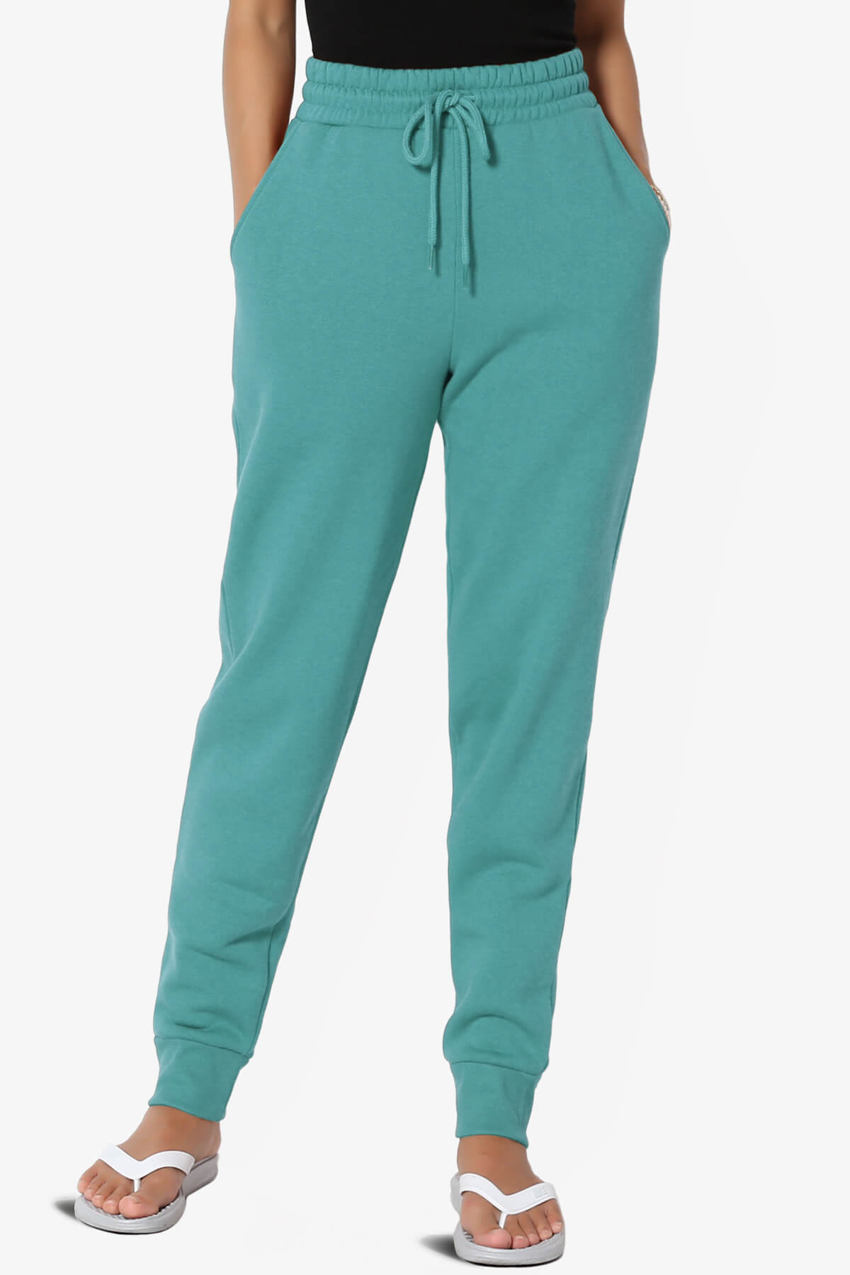 Tove Drawstring Jogger Sweatpants DUSTY TEAL_1