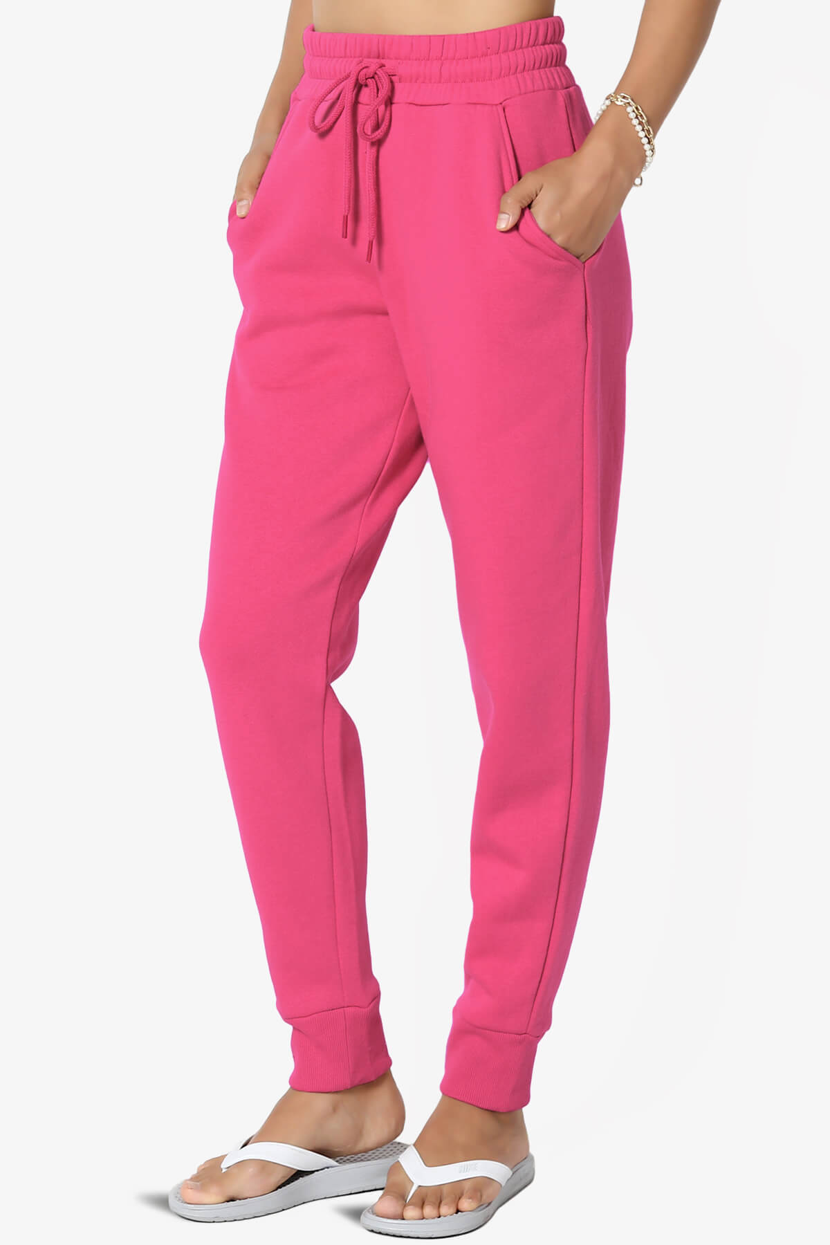 Tove Drawstring Jogger Sweatpants HOT PINK_3