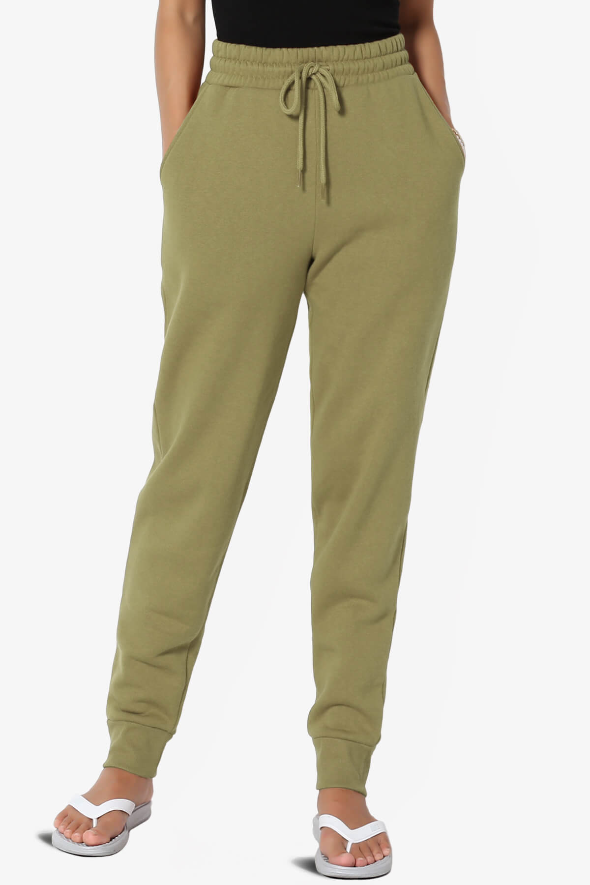 Tove Drawstring Jogger Sweatpants KHAKI GREEN_1