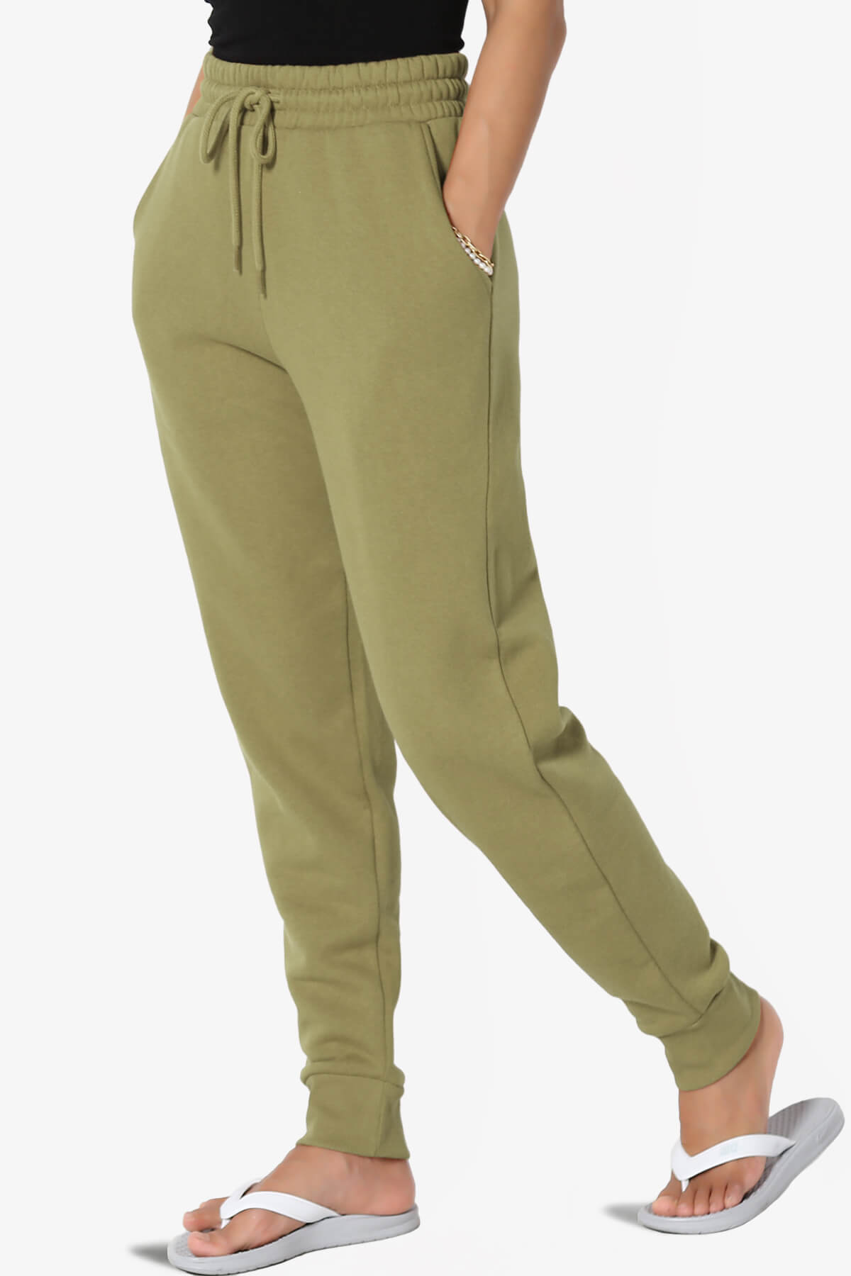Tove Drawstring Jogger Sweatpants KHAKI GREEN_3