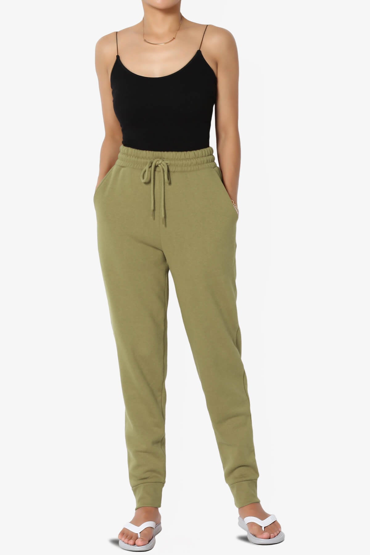 Tove Drawstring Jogger Sweatpants KHAKI GREEN_6