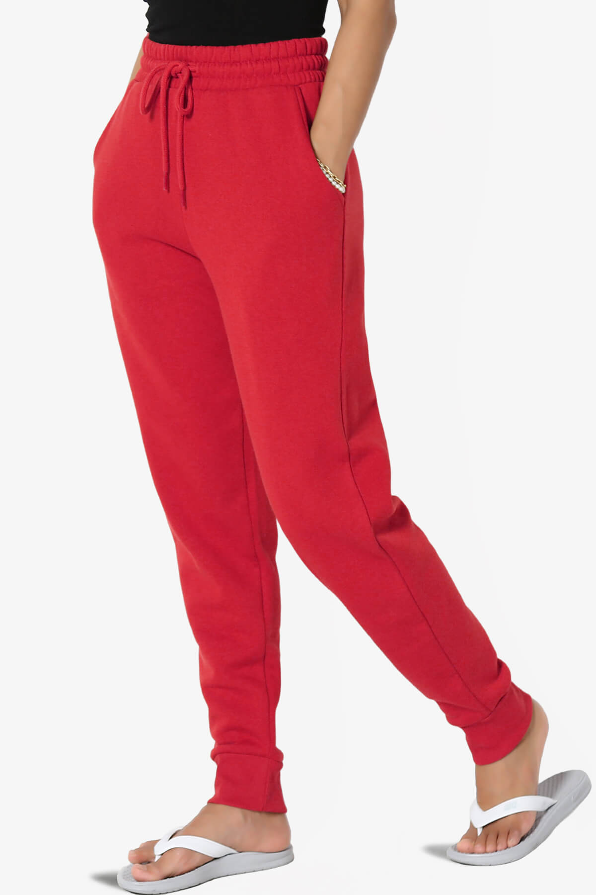 Tove Drawstring Jogger Sweatpants RED_3
