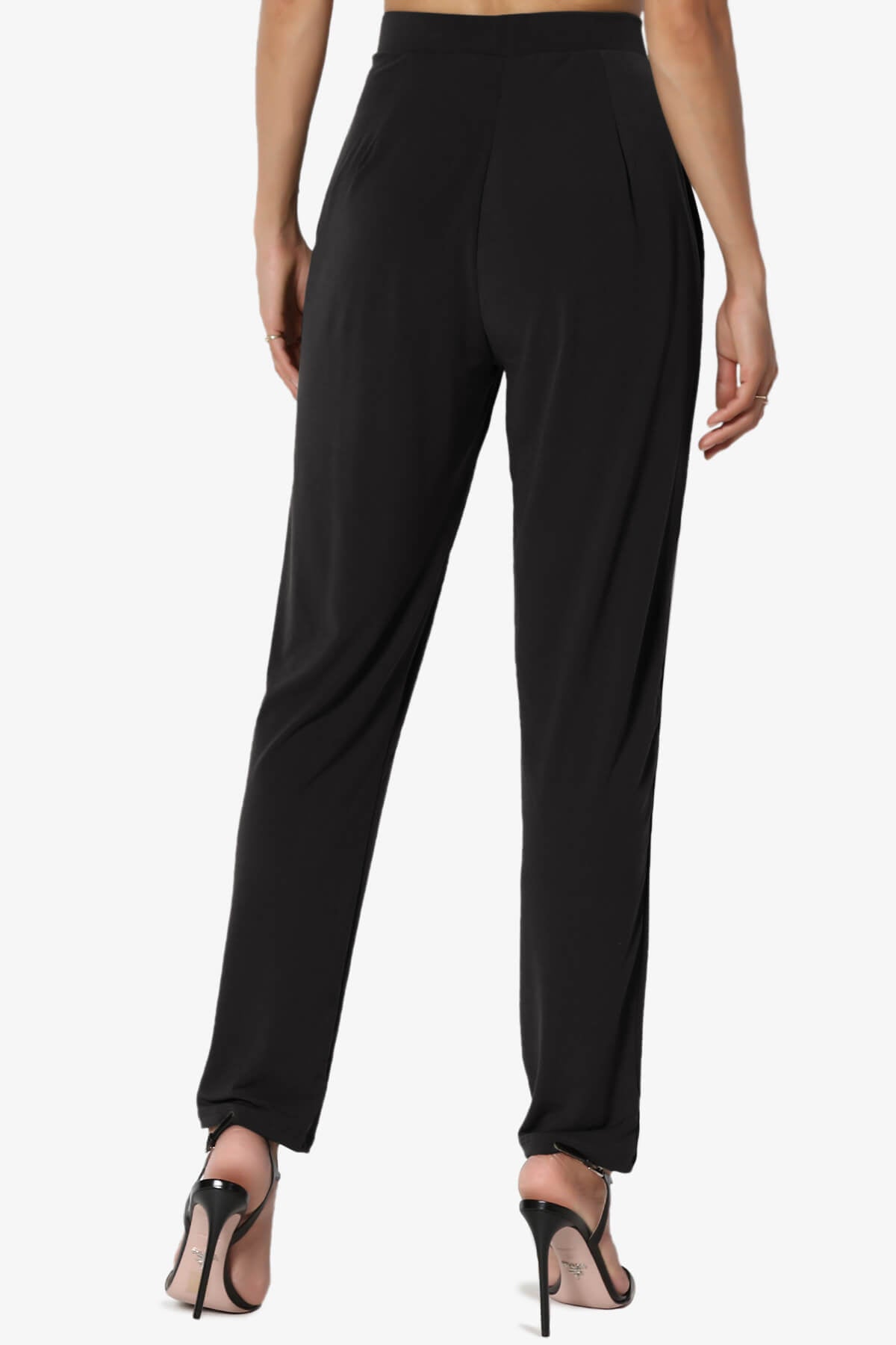 Trellis Cool Pleated Elasic Waist Pants BLACK_2