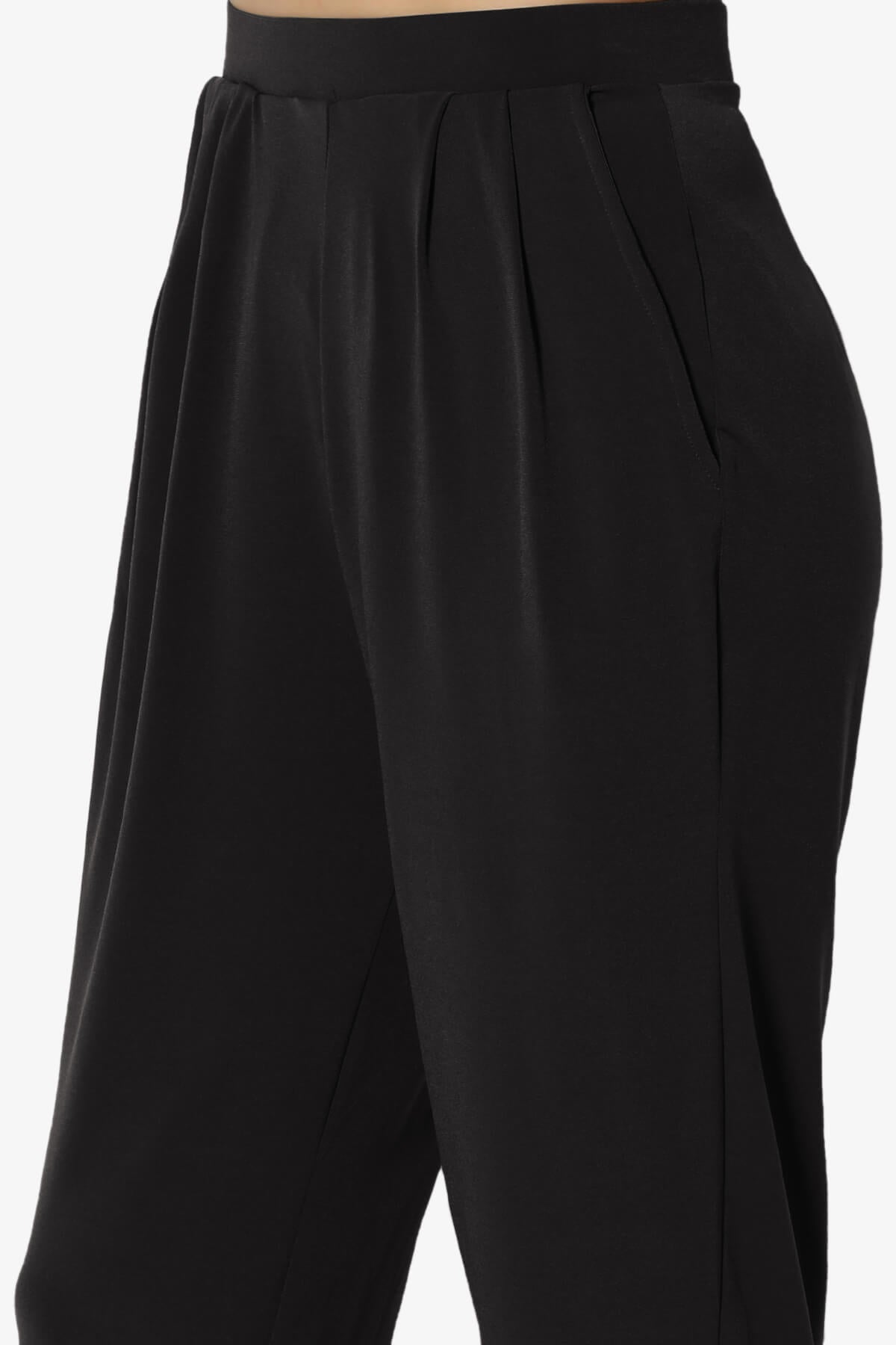 Trellis Cool Pleated Elasic Waist Pants BLACK_5