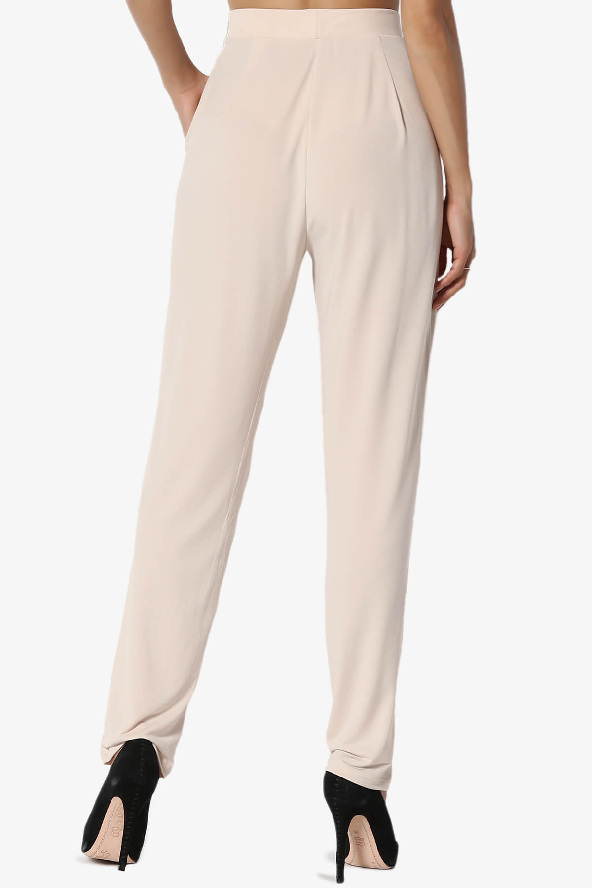 Trellis Cool Pleated Elasic Waist Pants TAUPE_2
