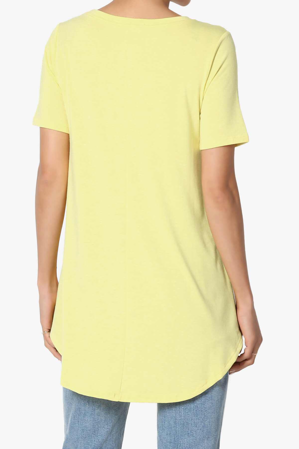 Tristan Essential Short Sleeve Round Hem Top BANANA_2