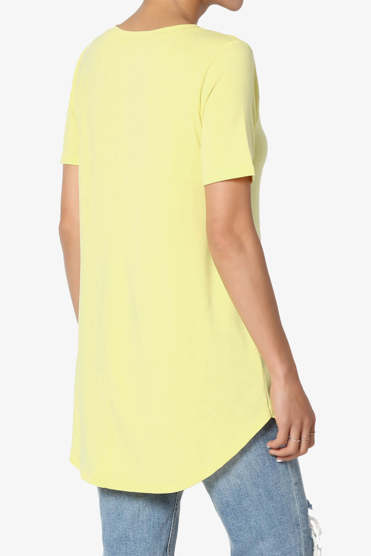Tristan Essential Short Sleeve Round Hem Top BANANA_4