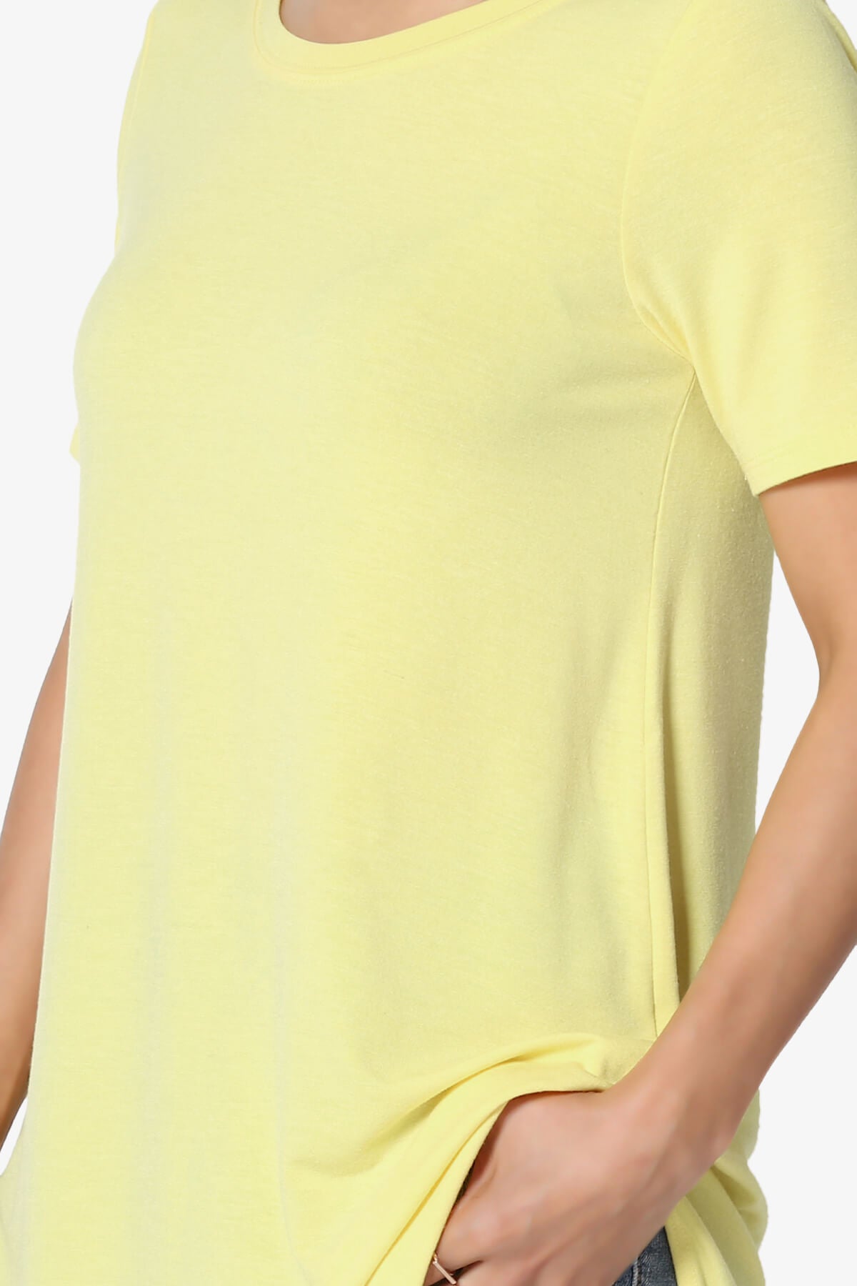 Tristan Essential Short Sleeve Round Hem Top BANANA_5