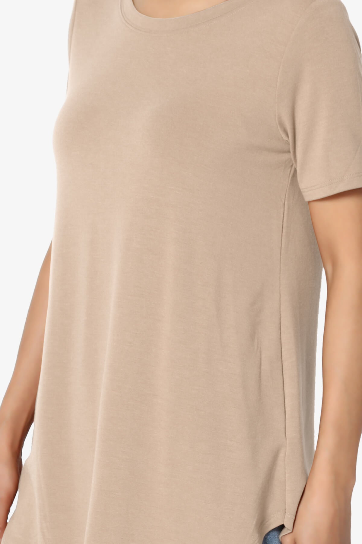 Tristan Essential Short Sleeve Round Hem Top BRUSH_5