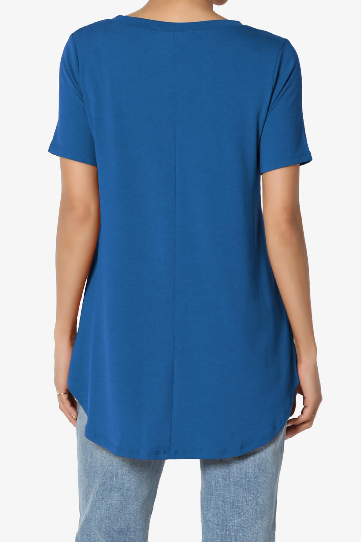 Tristan Essential Short Sleeve Round Hem Top CLASSIC BLUE_2