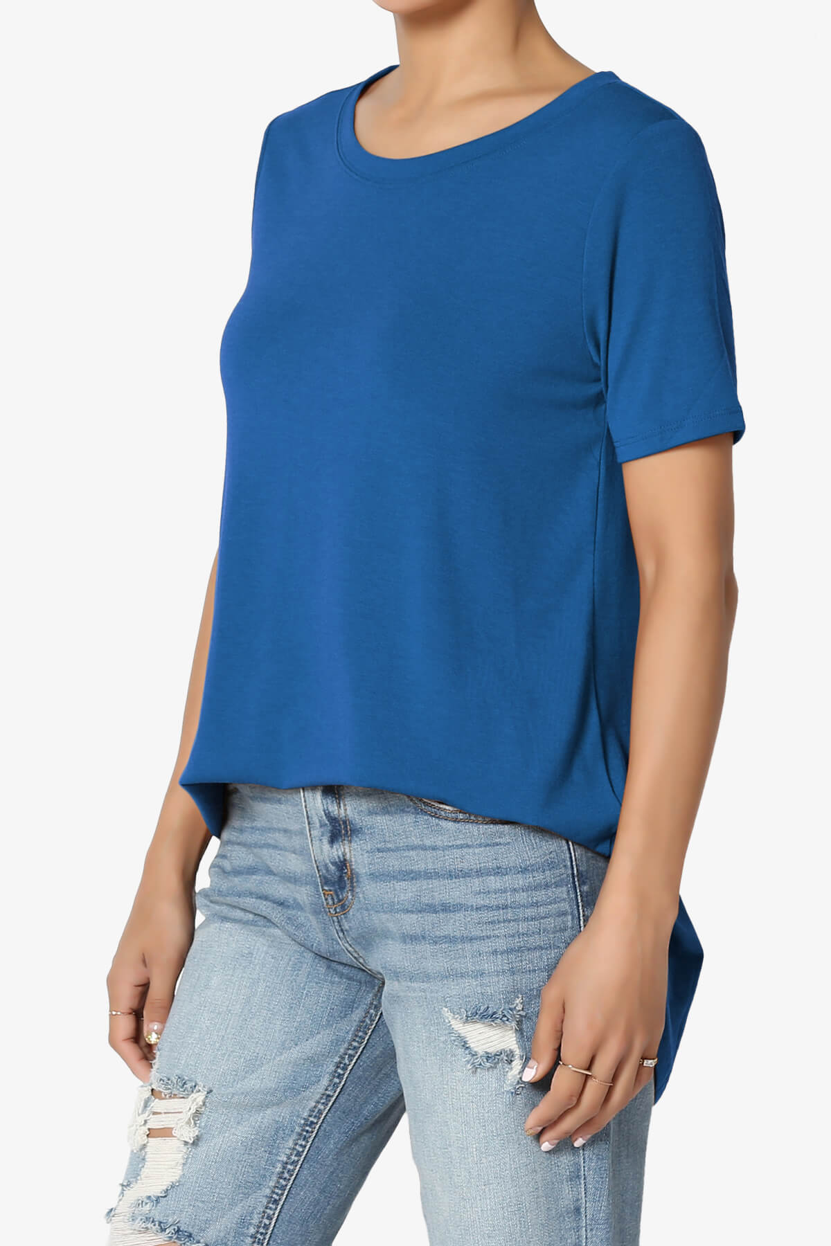 Tristan Essential Short Sleeve Round Hem Top CLASSIC BLUE_3