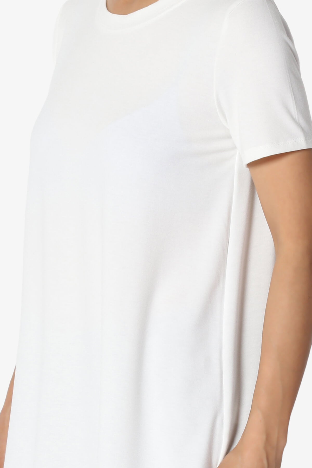 Tristan Essential Short Sleeve Round Hem Top IVORY_5