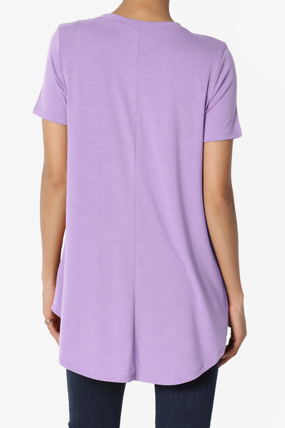 Tristan Essential Short Sleeve Round Hem Top LAVENDER_2