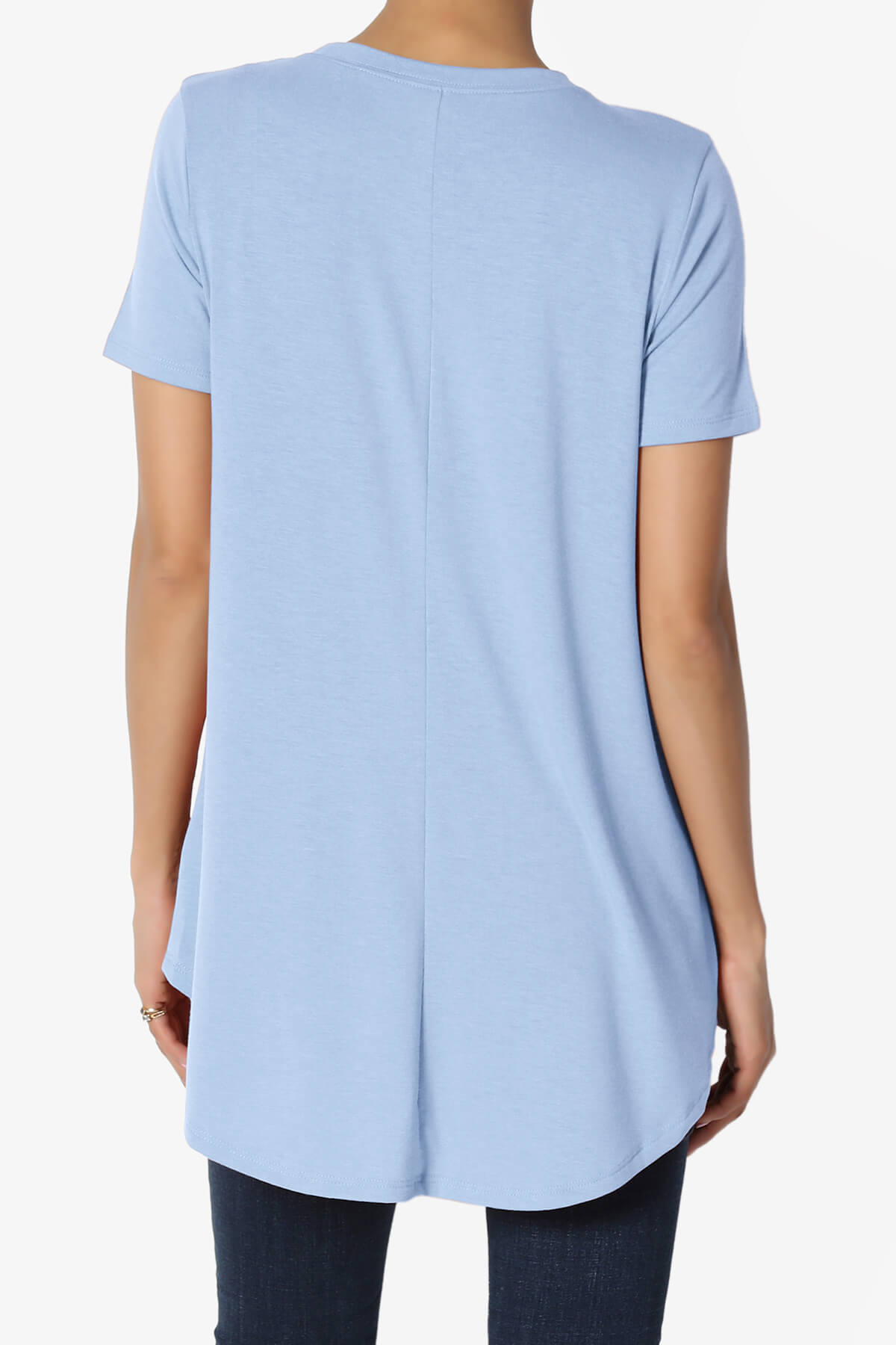 Tristan Essential Short Sleeve Round Hem Top LIGHT BLUE_2