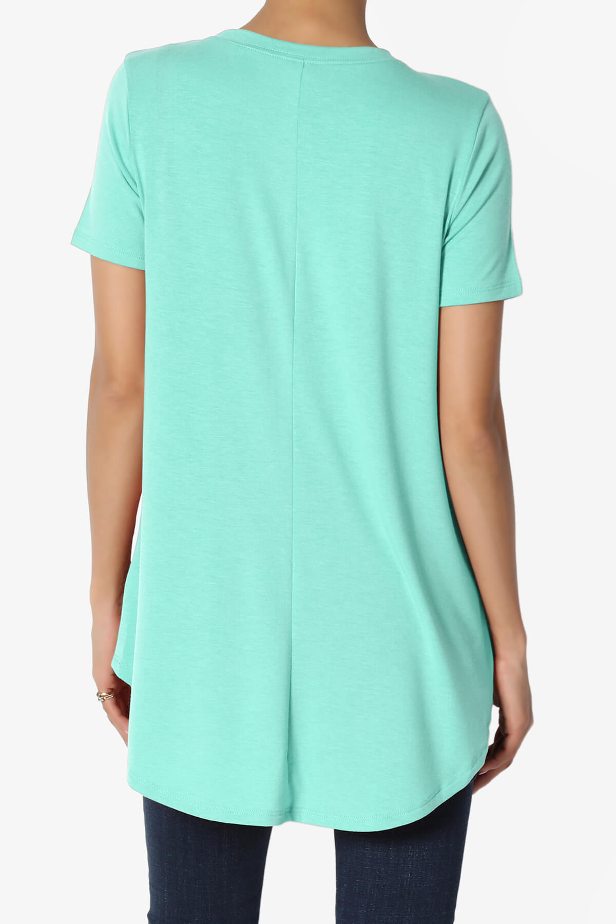 Tristan Essential Short Sleeve Round Hem Top MINT_2