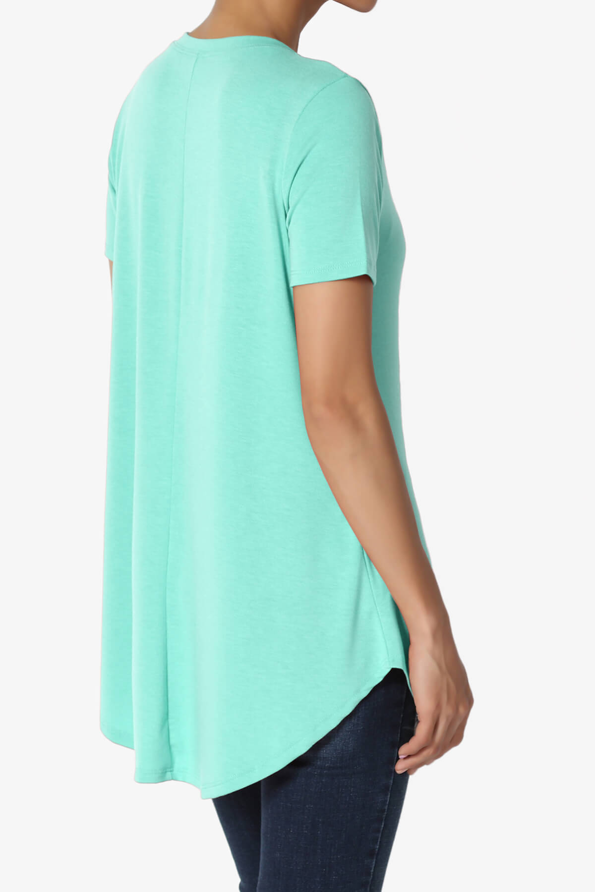 Tristan Essential Short Sleeve Round Hem Top MINT_4