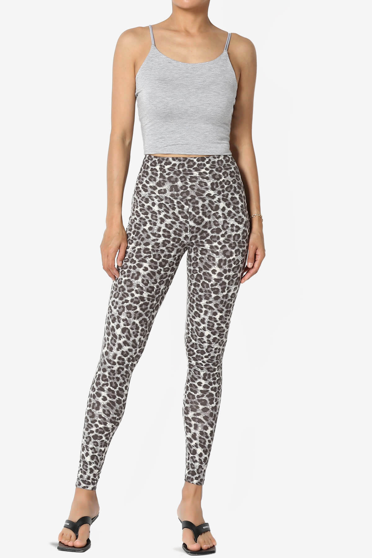 Twirl Spaghetti Straps Double Layer Crop Cami HEATHER GREY_6