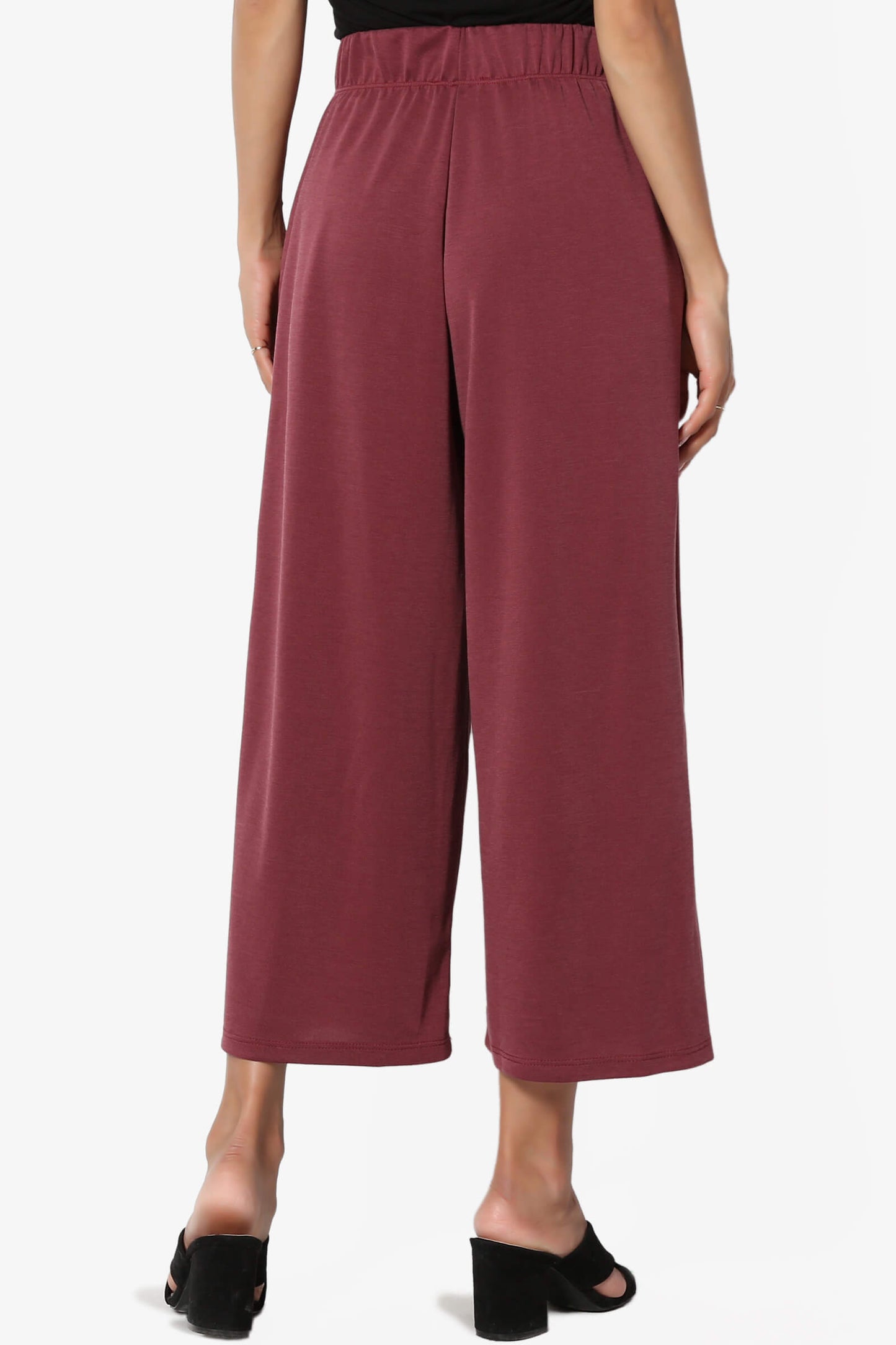 Venetia Elasticated Waist Culottes BURGUNDY_2