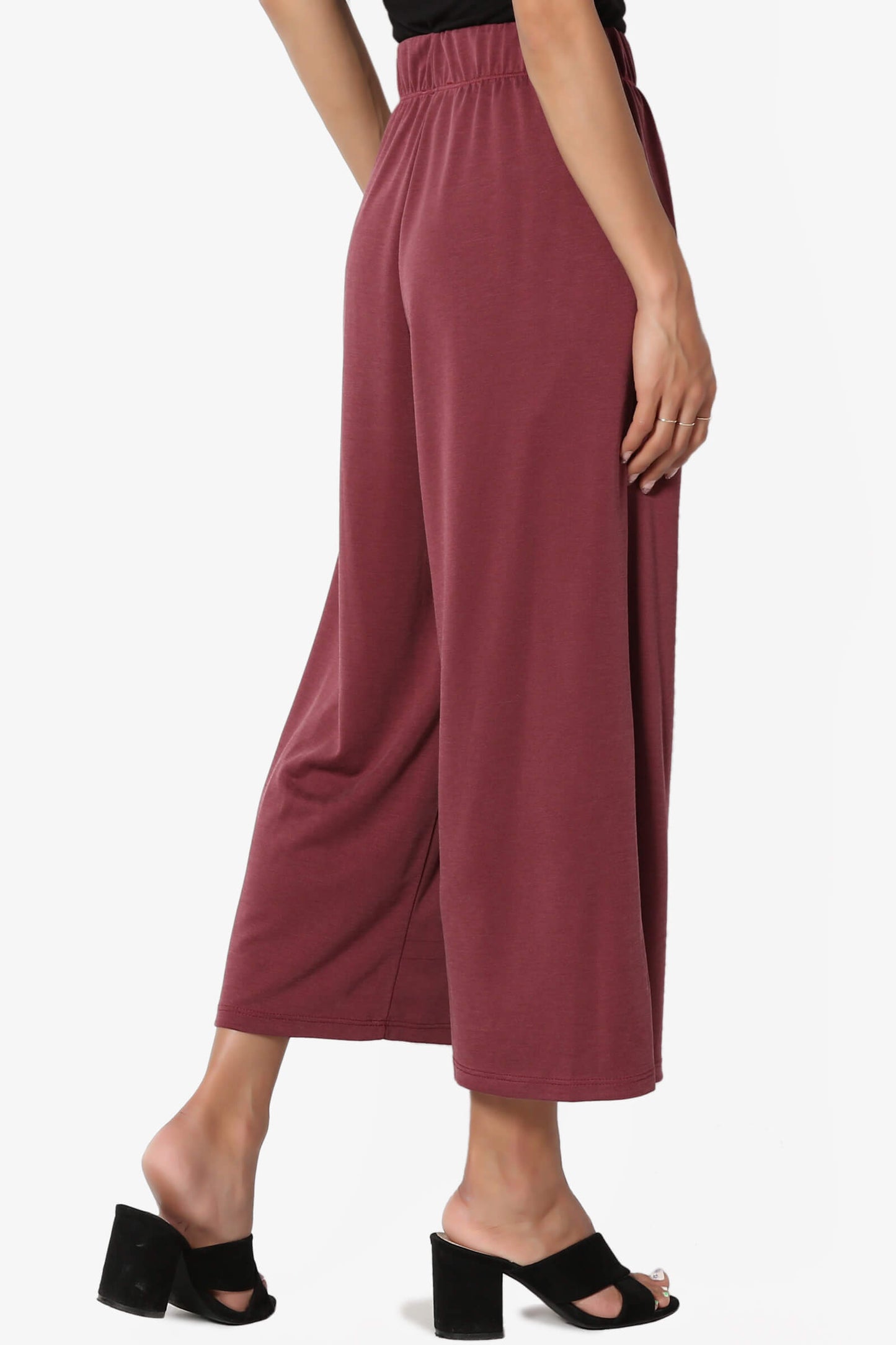 Venetia Elasticated Waist Culottes BURGUNDY_4