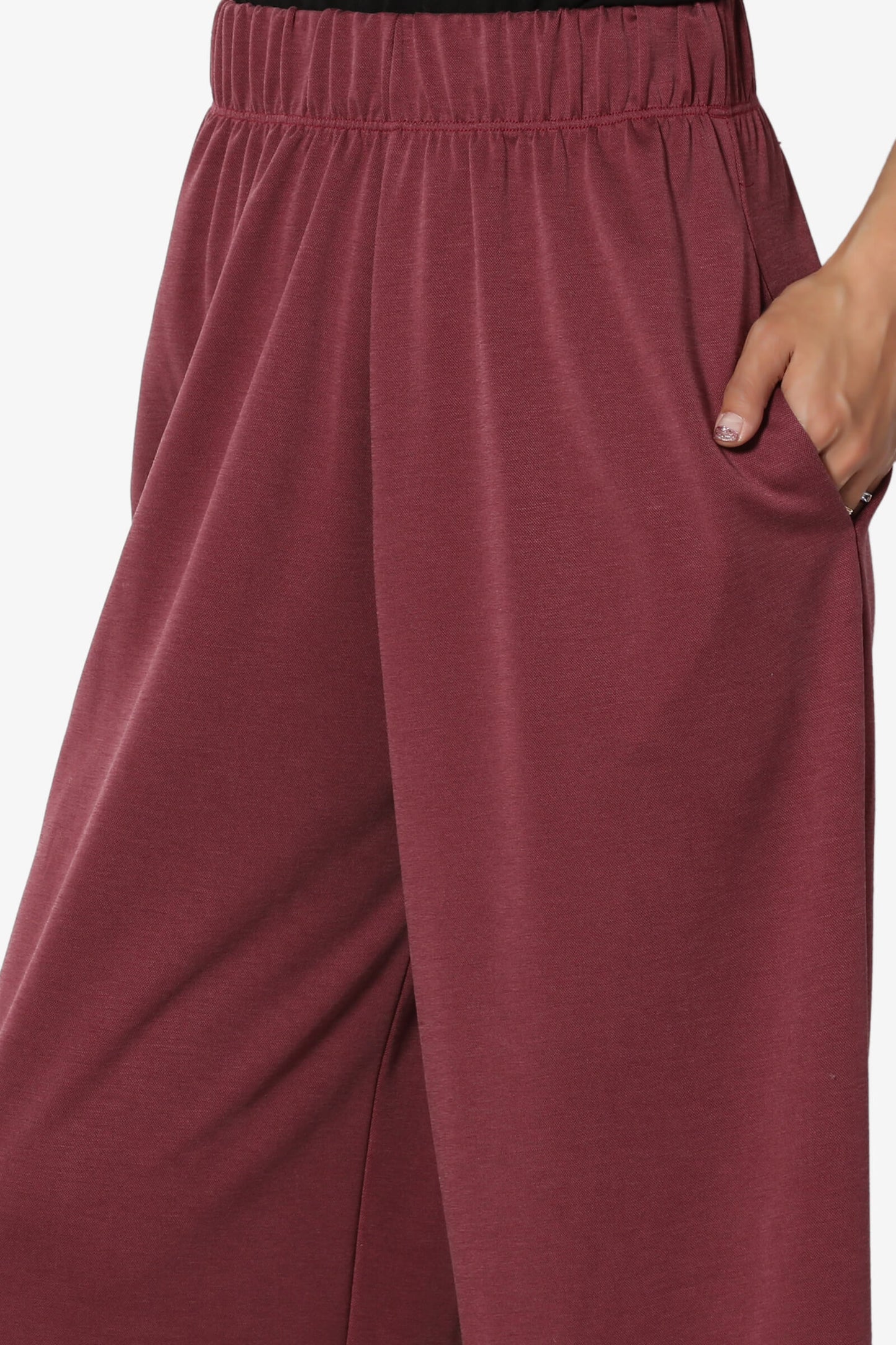 Venetia Elasticated Waist Culottes BURGUNDY_5