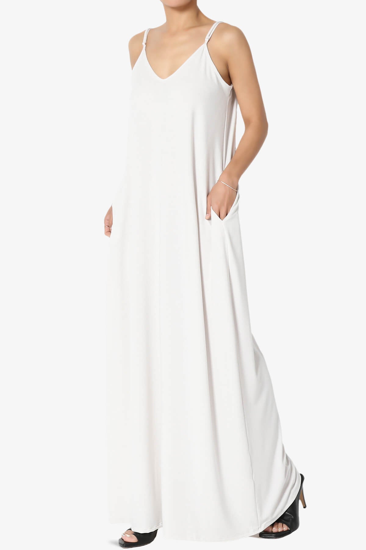 Venus Pocket Cami Maxi Dress BONE_3
