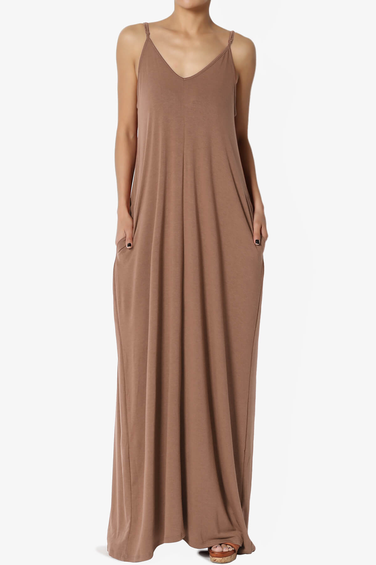 Venus Pocket Cami Maxi Dress COCOA_3