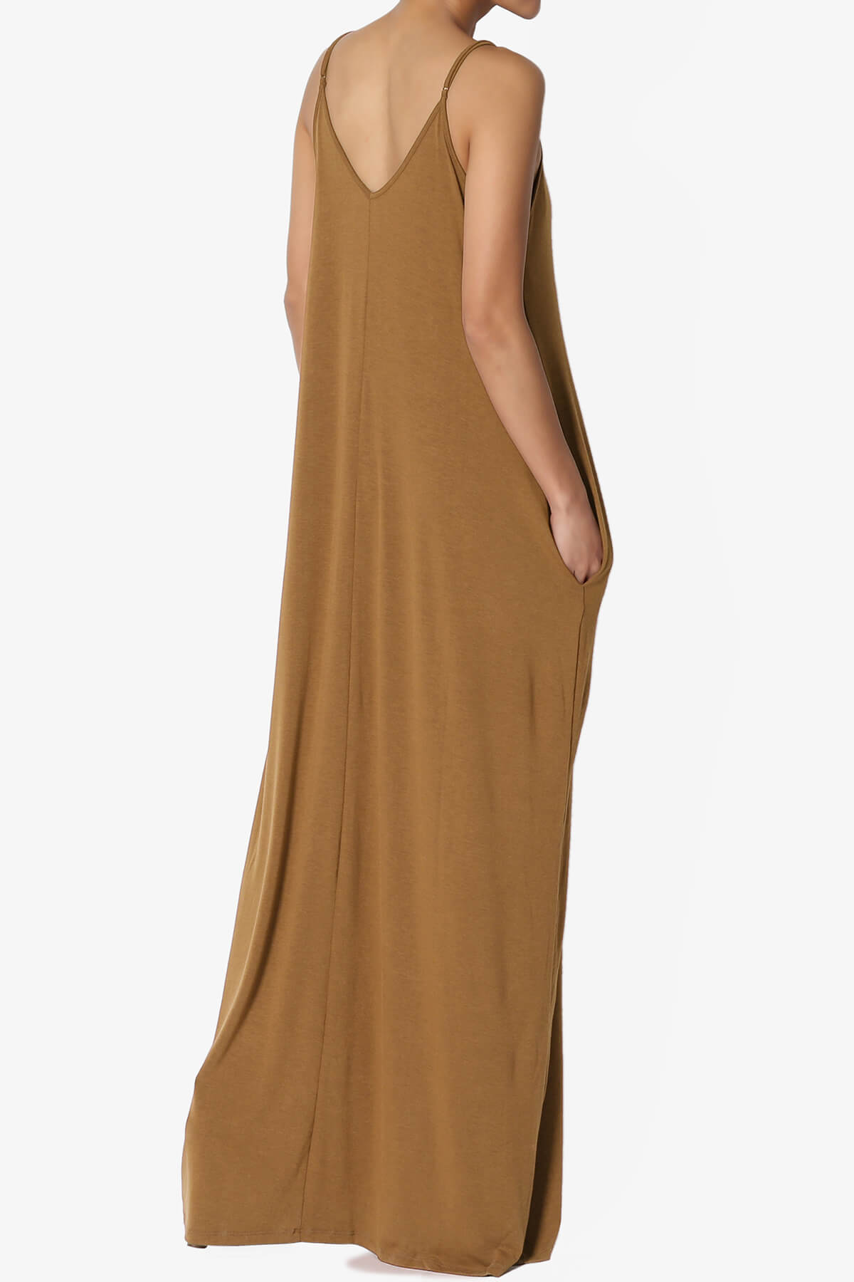 Venus Pocket Cami Maxi Dress COFFEE_4