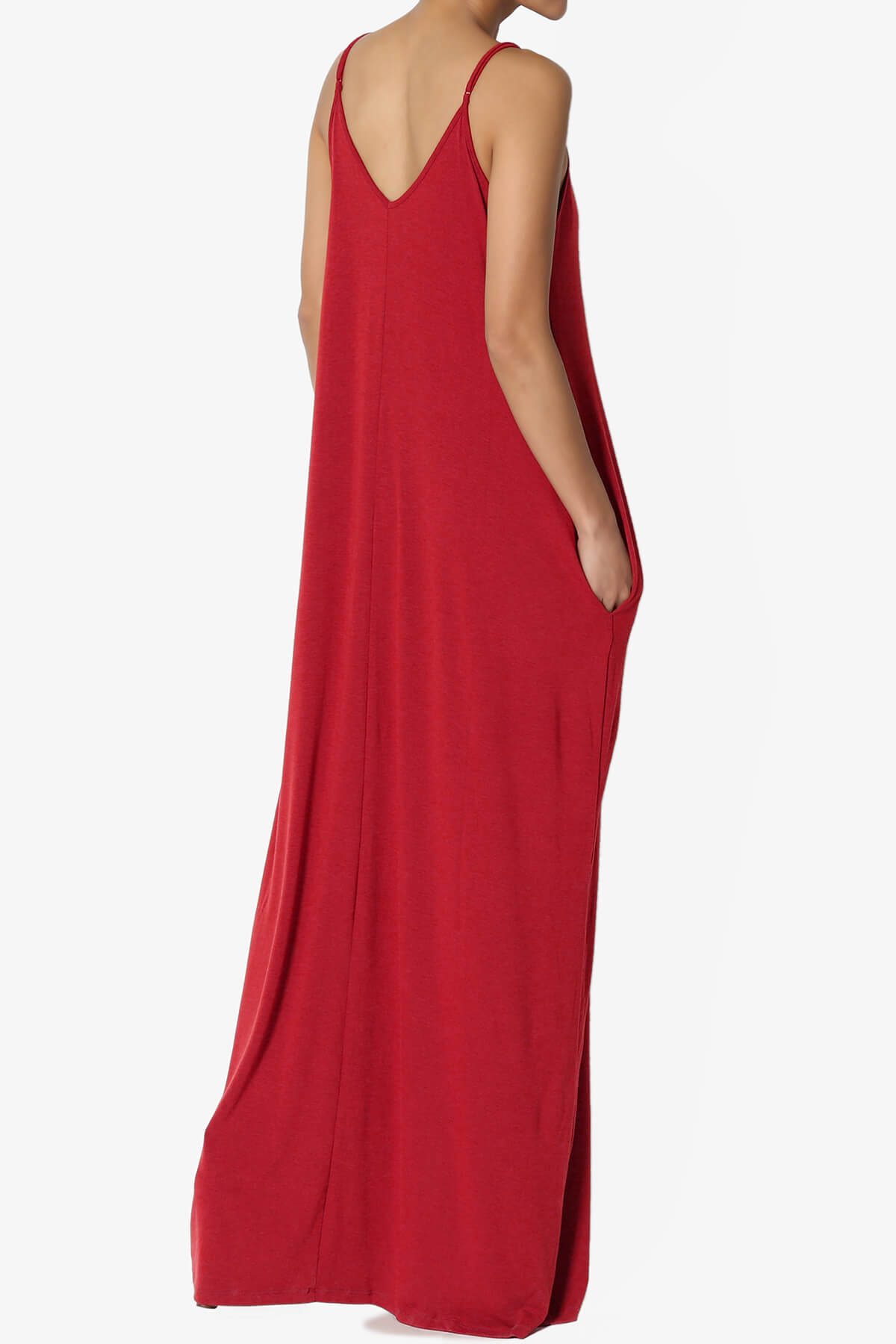 Venus Pocket Cami Maxi Dress DARK RED_4