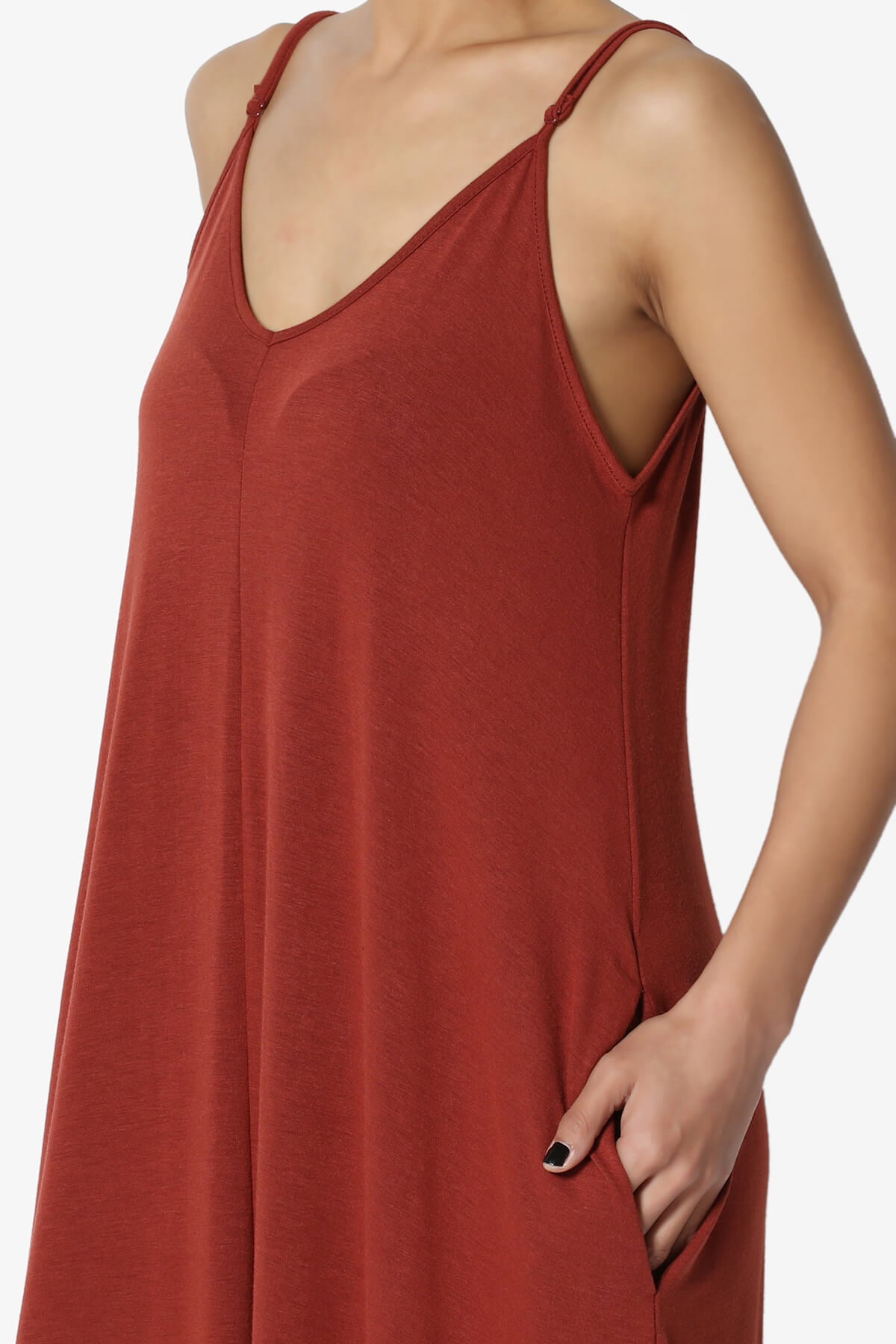 Venus Pocket Cami Maxi Dress DARK RUST_5