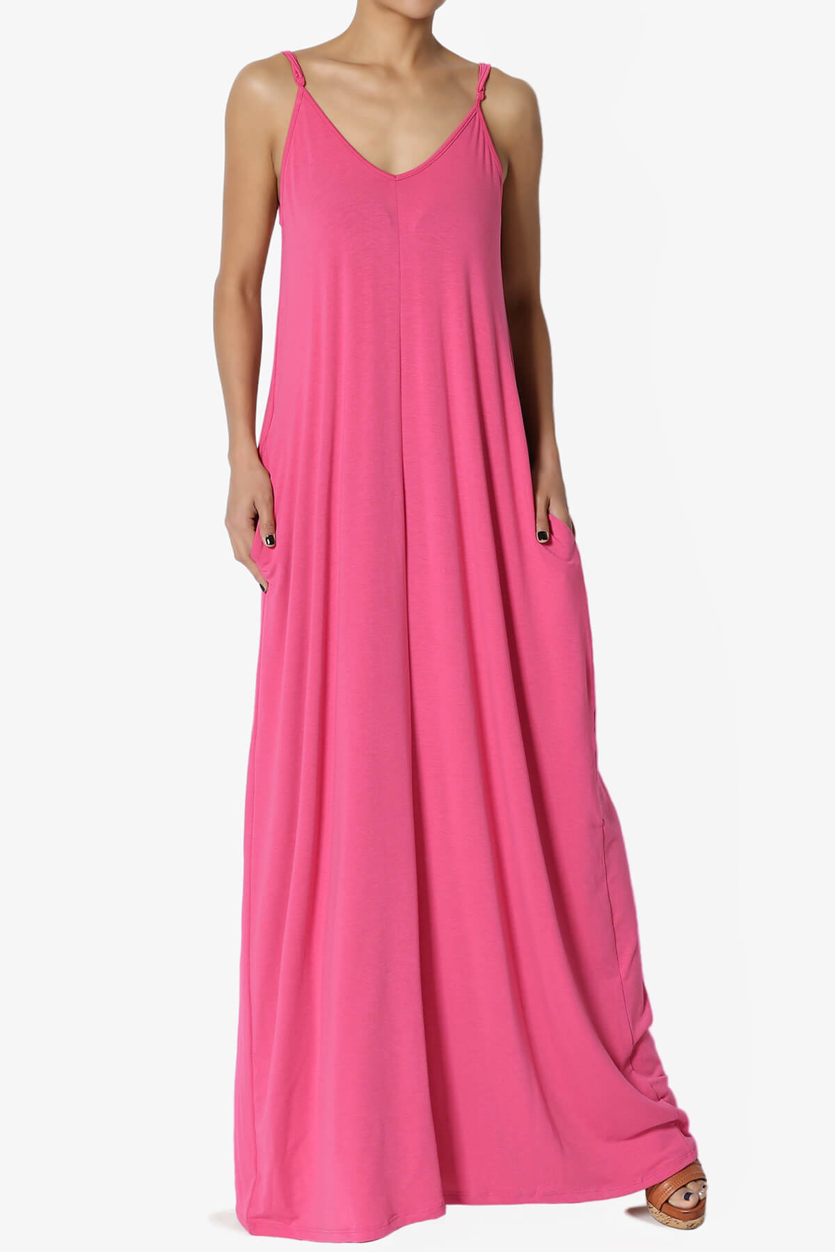 Venus Pocket Cami Maxi Dress FUCHSIA_1