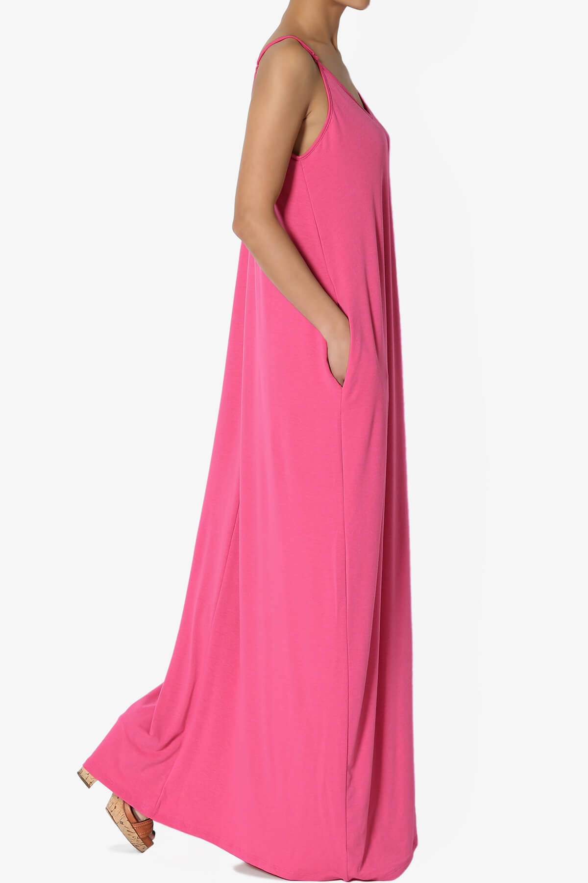 Venus Pocket Cami Maxi Dress FUCHSIA_4