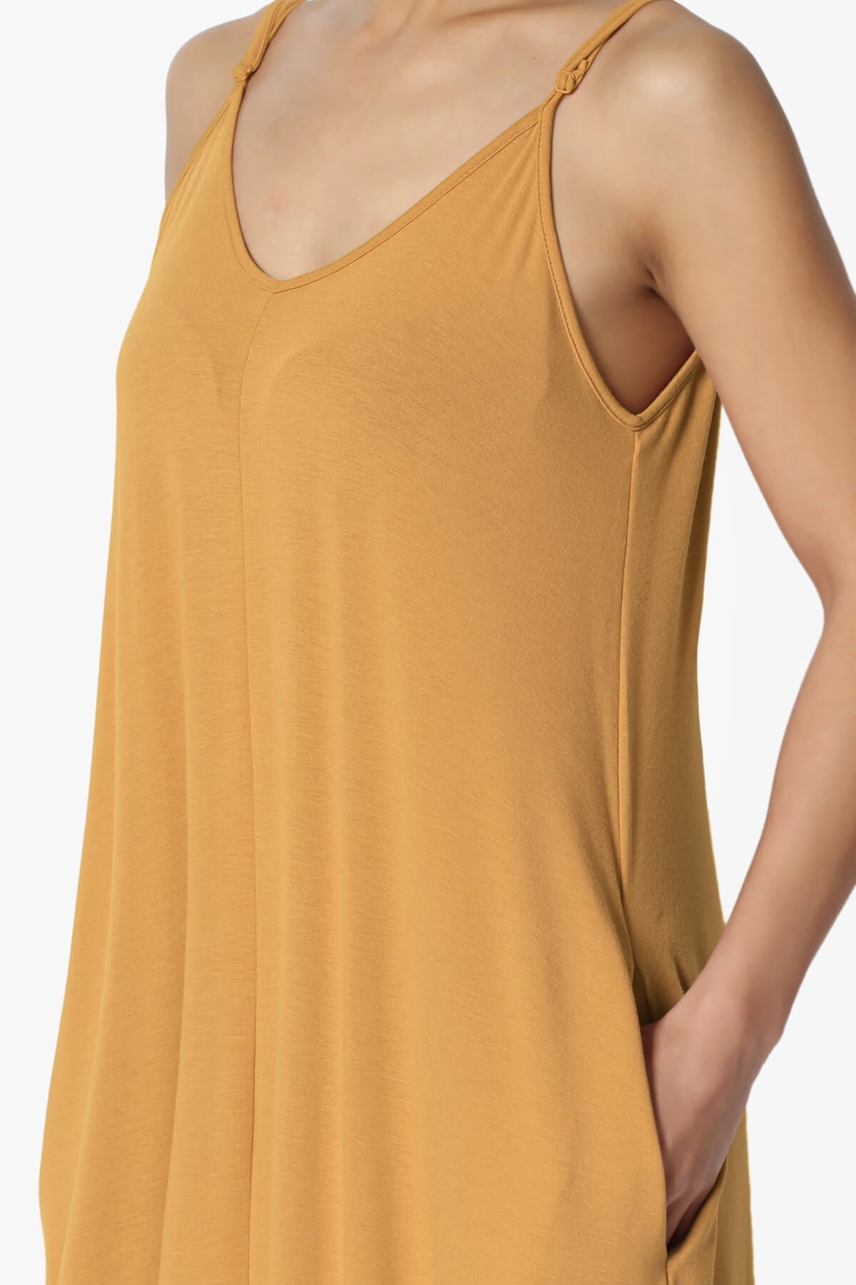 Venus Pocket Cami Maxi Dress GOLDEN MUSTARD_5