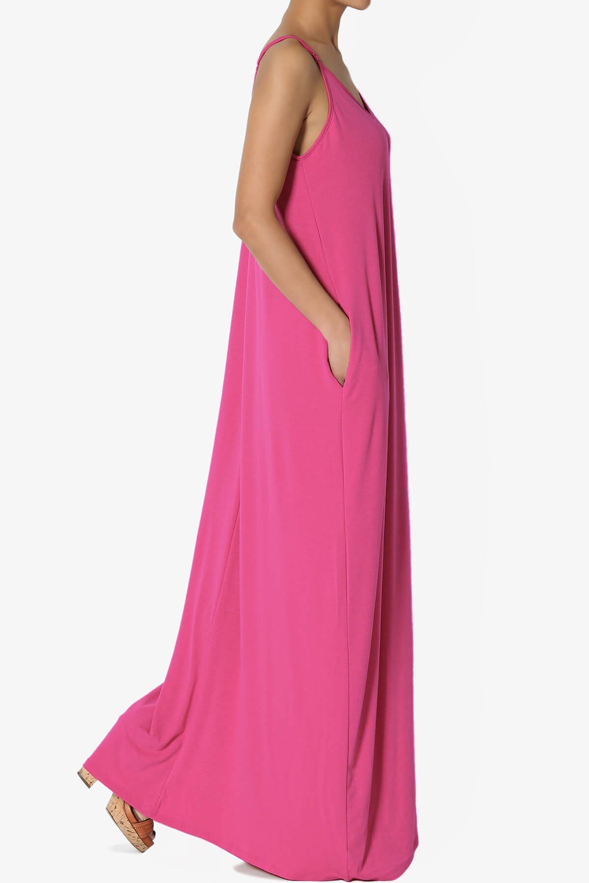 Venus Pocket Cami Maxi Dress HOT PINK_4