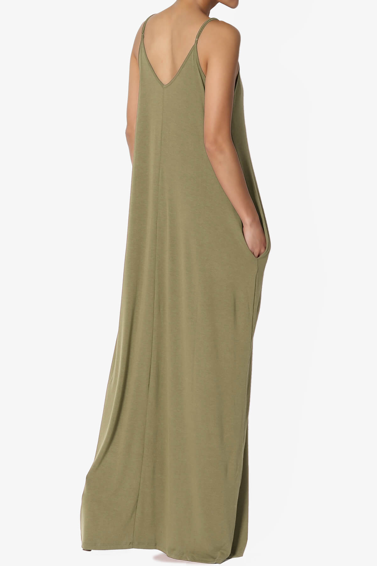 Venus Pocket Cami Maxi Dress KHAKI GREEN_4
