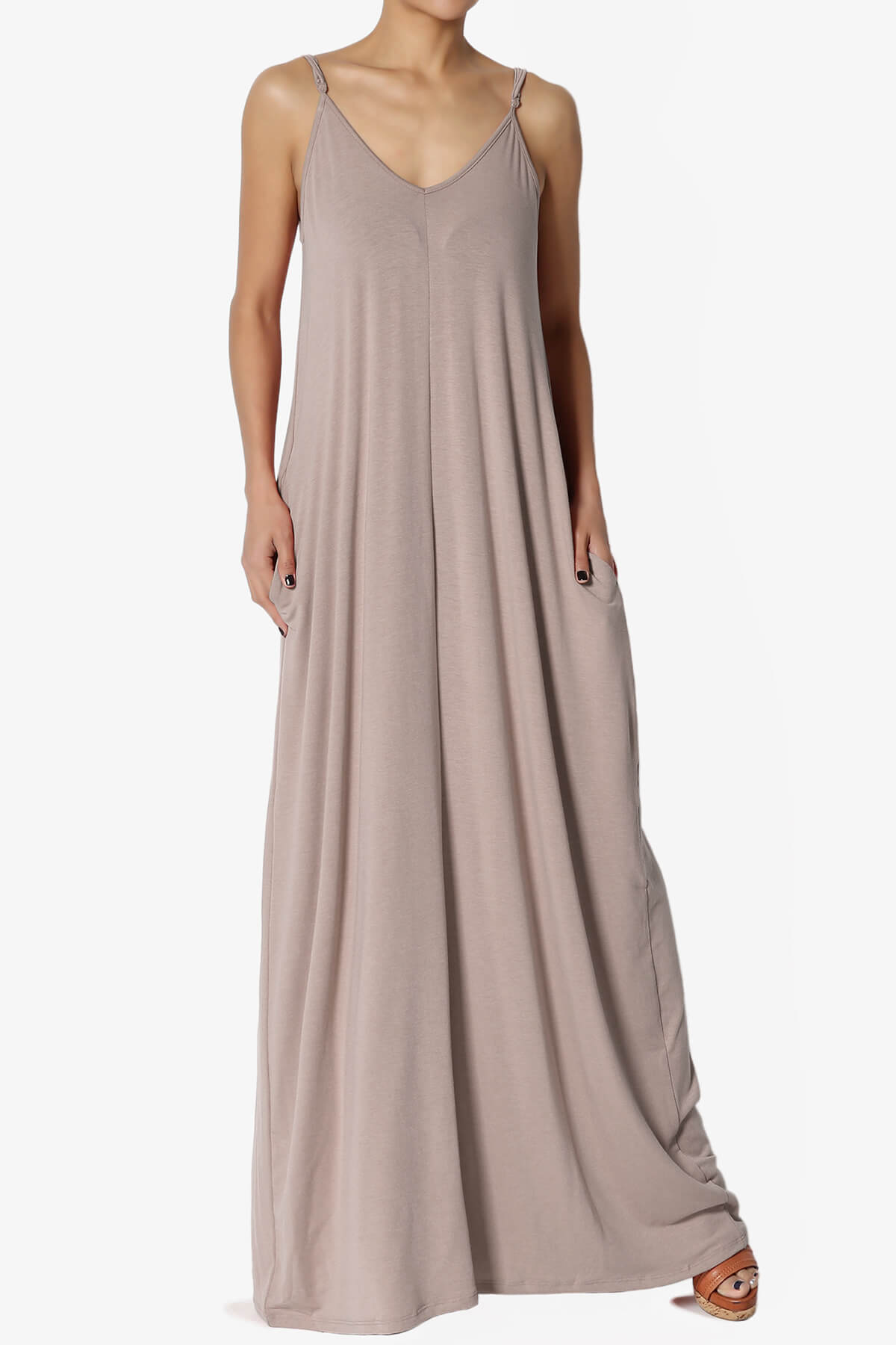 Venus Pocket Cami Maxi Dress LIGHT MOCHA_1