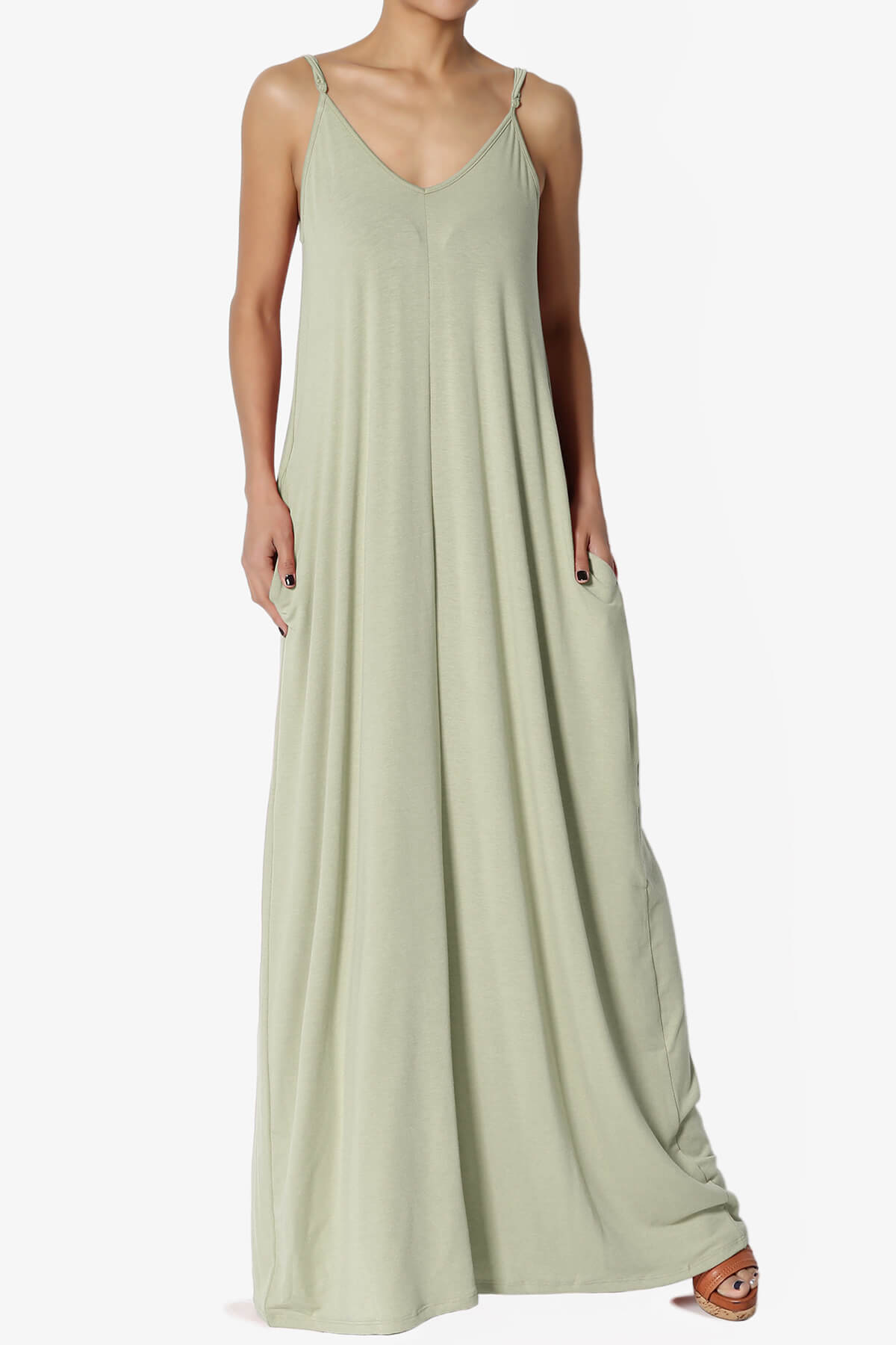 Venus Pocket Cami Maxi Dress LIGHT SAGE_1