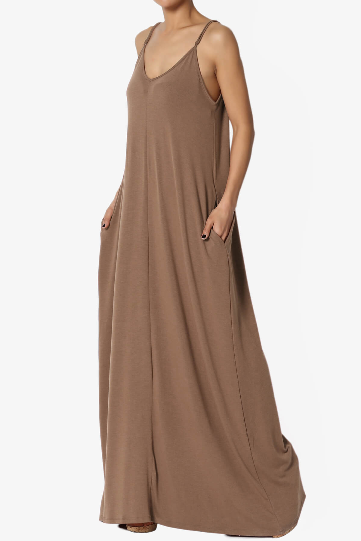 Venus Pocket Cami Maxi Dress MOCHA_1