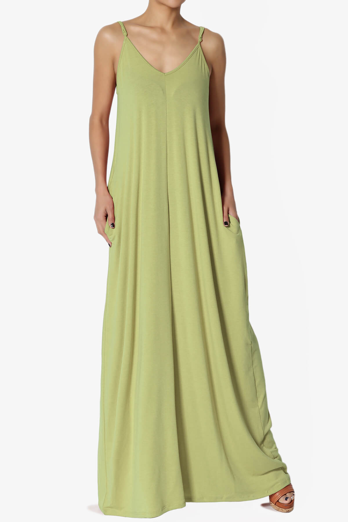 Venus Pocket Cami Maxi Dress SAGE_1