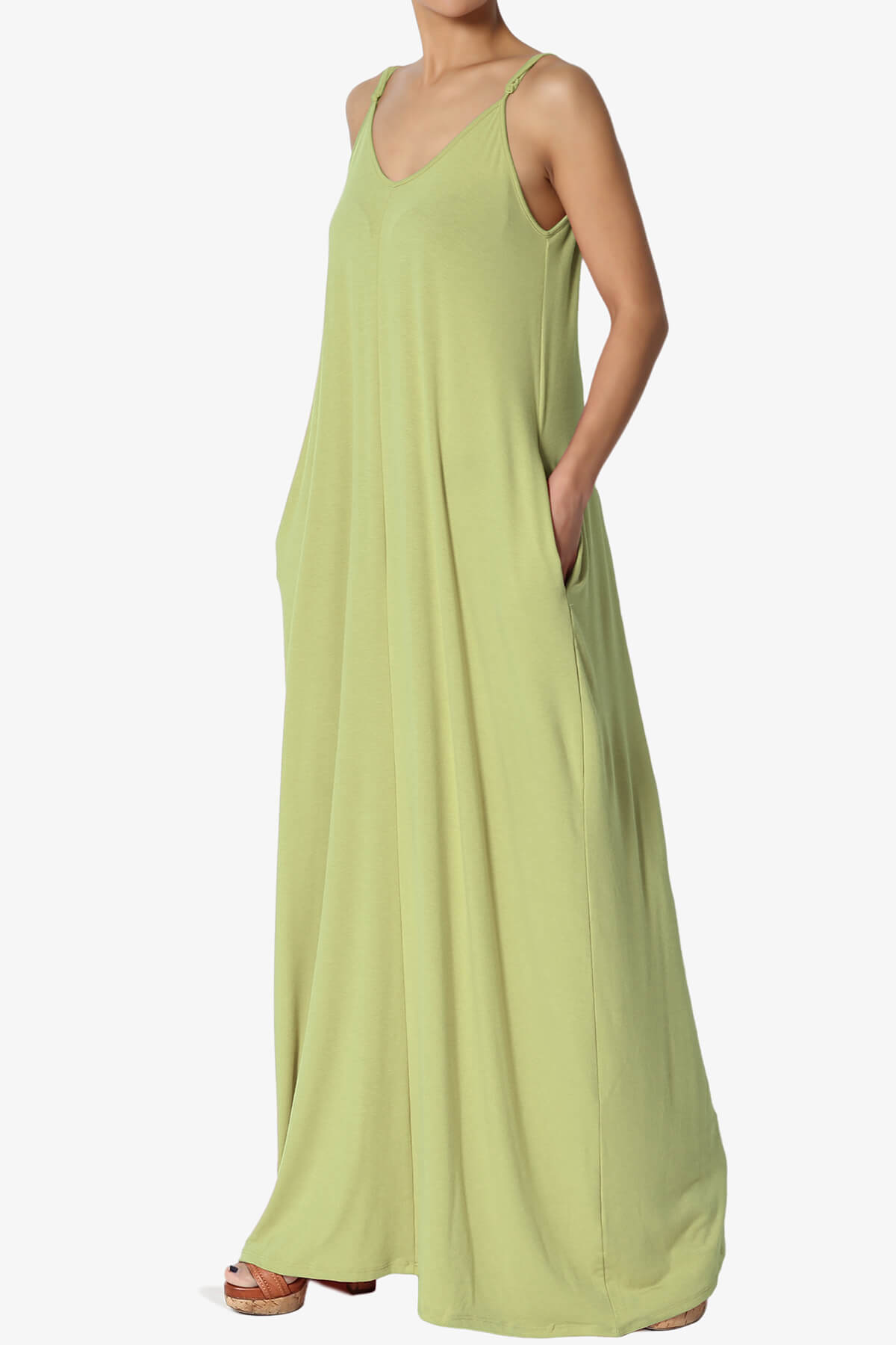 Venus Pocket Cami Maxi Dress SAGE_3